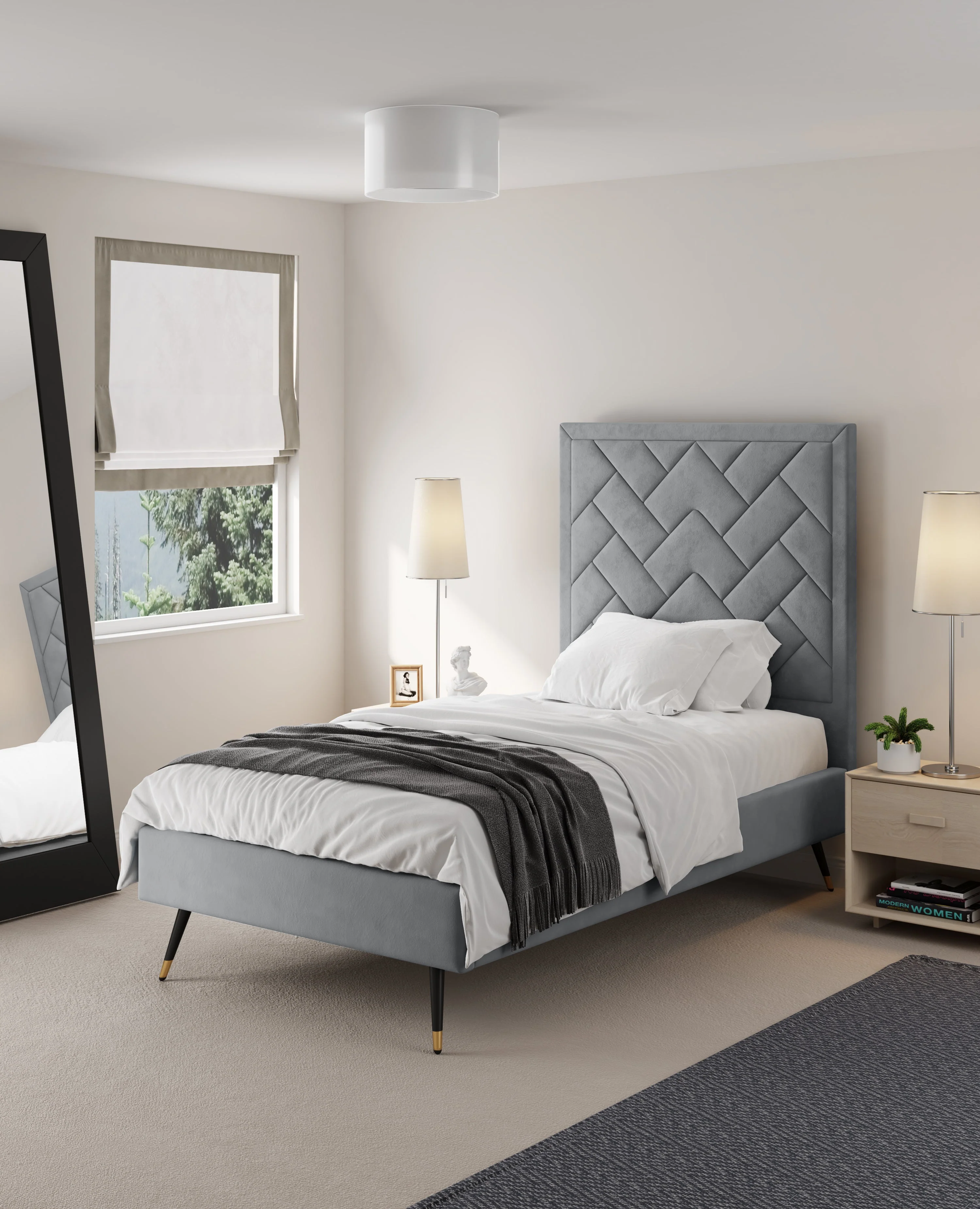 Crosby Twin-Size Bed in Grey - Image 2