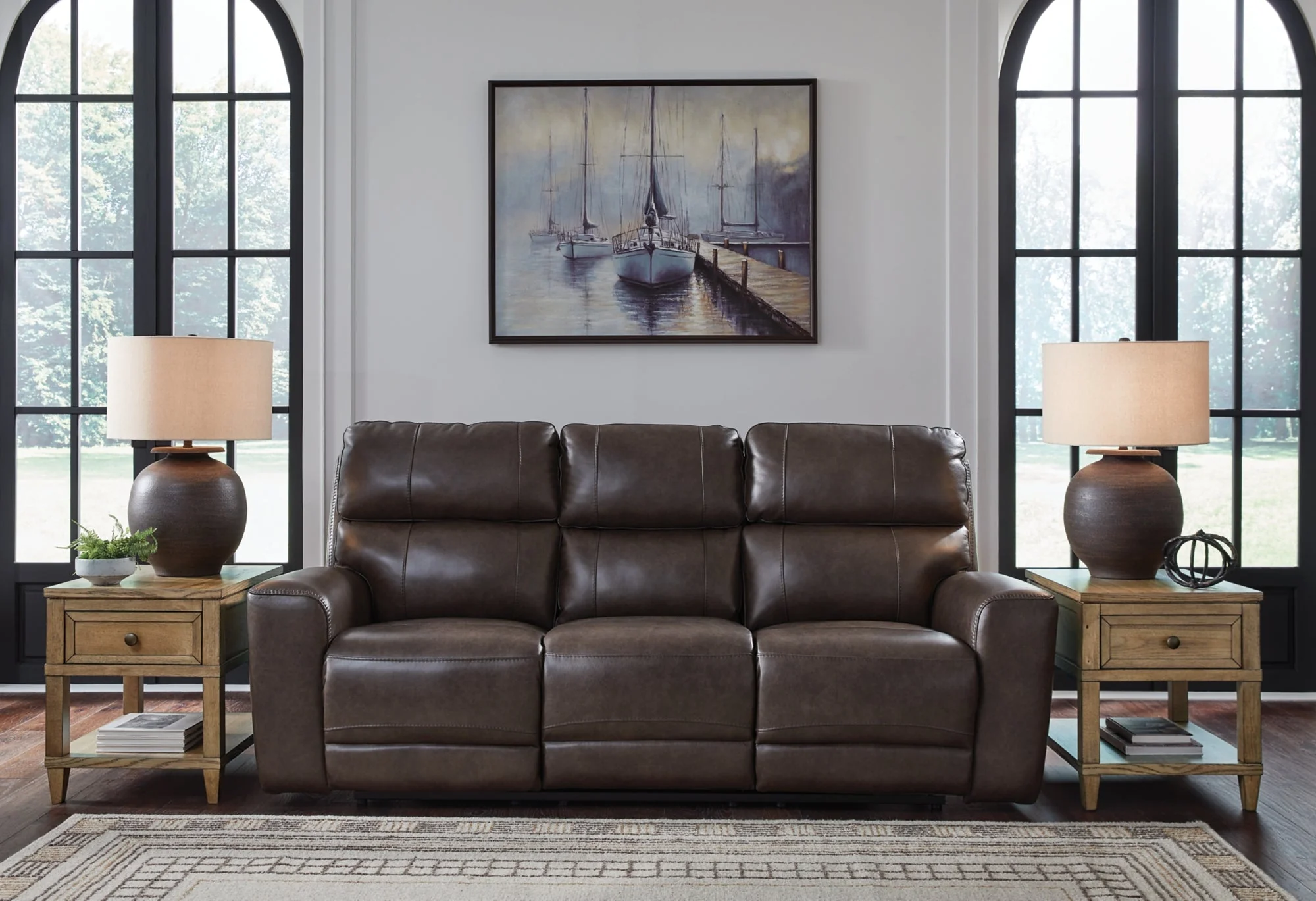 Crossplex Dark Brown Power Reclining Sofa and Power Recliner - Image 11