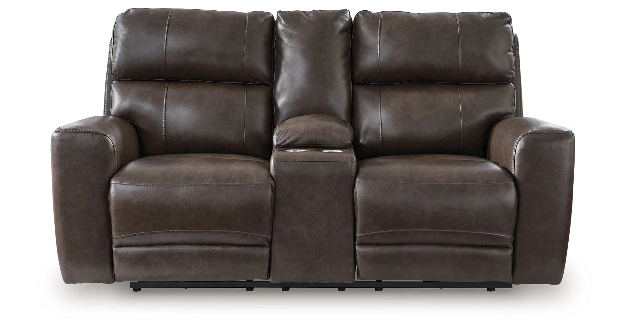 Crossplex Smoke Power Reclining Loveseat with Console - Image 10