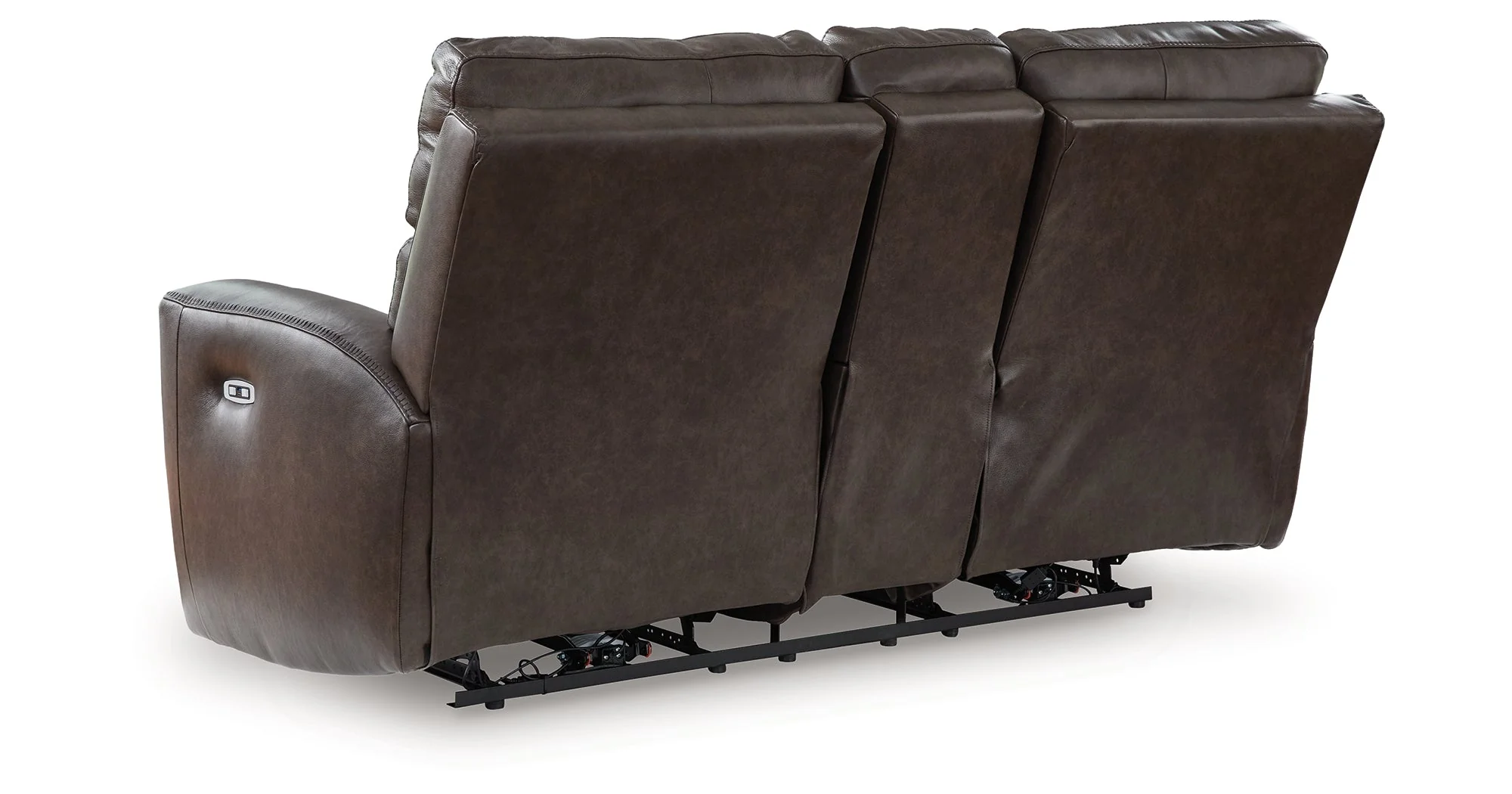 Crossplex Smoke Power Reclining Loveseat with Console - Image 12