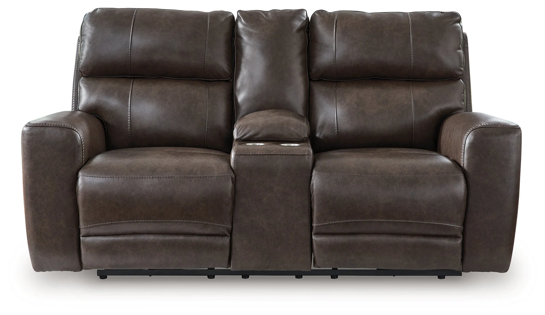 Crossplex Smoke Power Reclining Loveseat with Console - Image 2