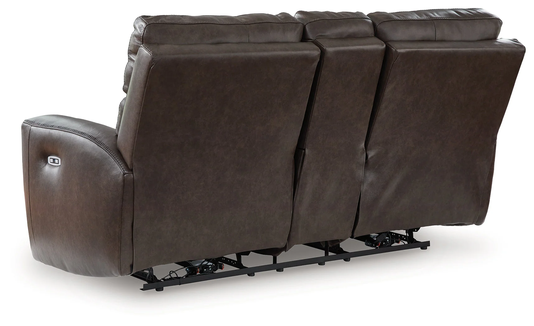 Crossplex Smoke Power Reclining Loveseat with Console - Image 4