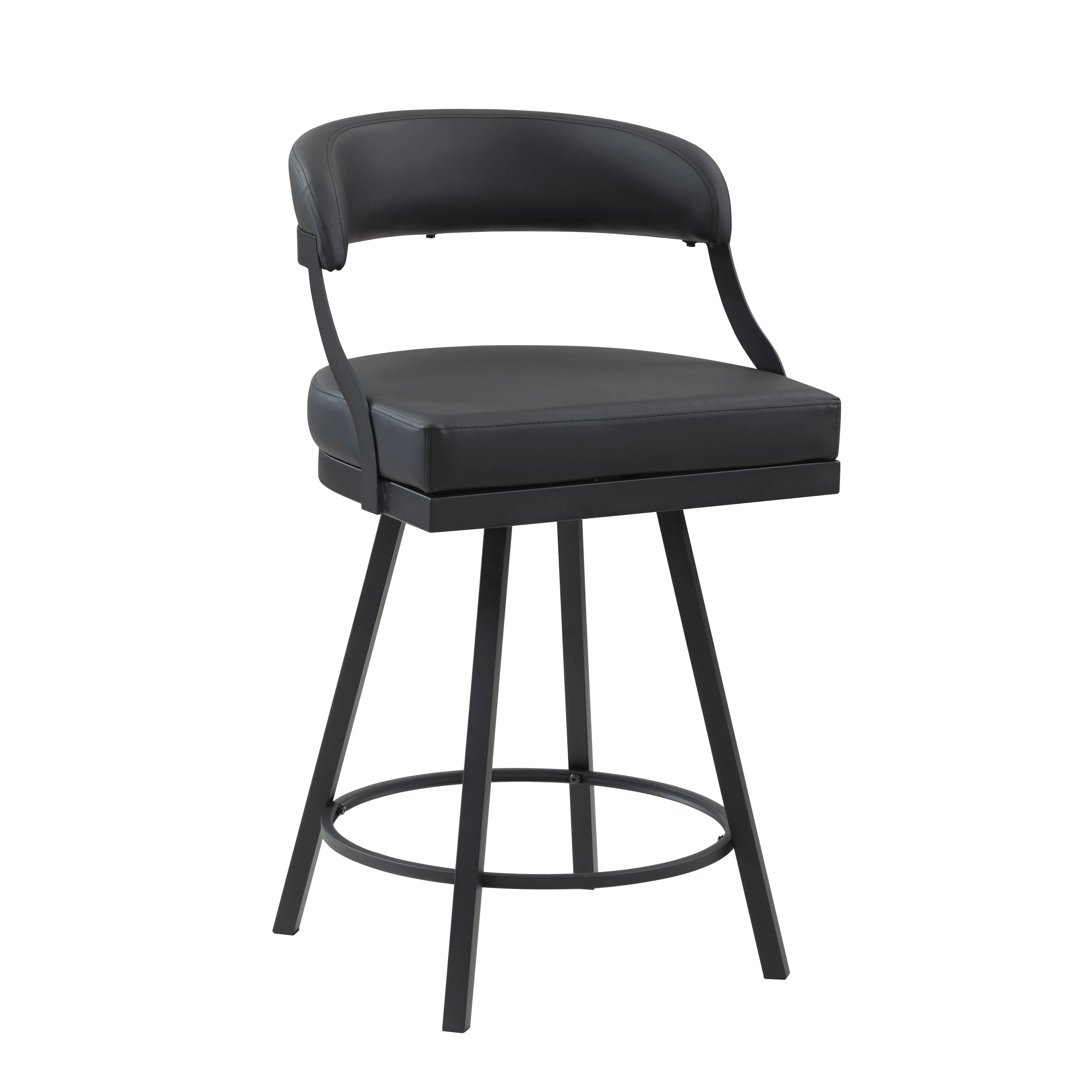 Crowley Black Swivel Counter Height Chair, Set of 2