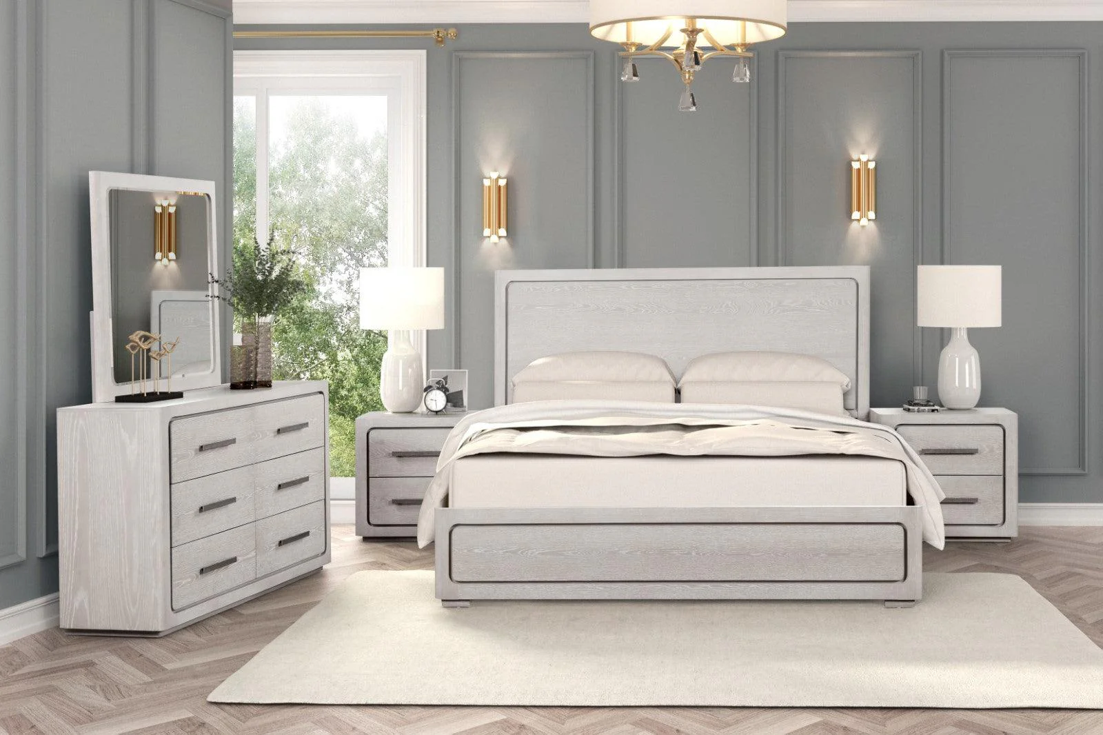 Crowthorne White Oak Queen Panel Bed - Image 5