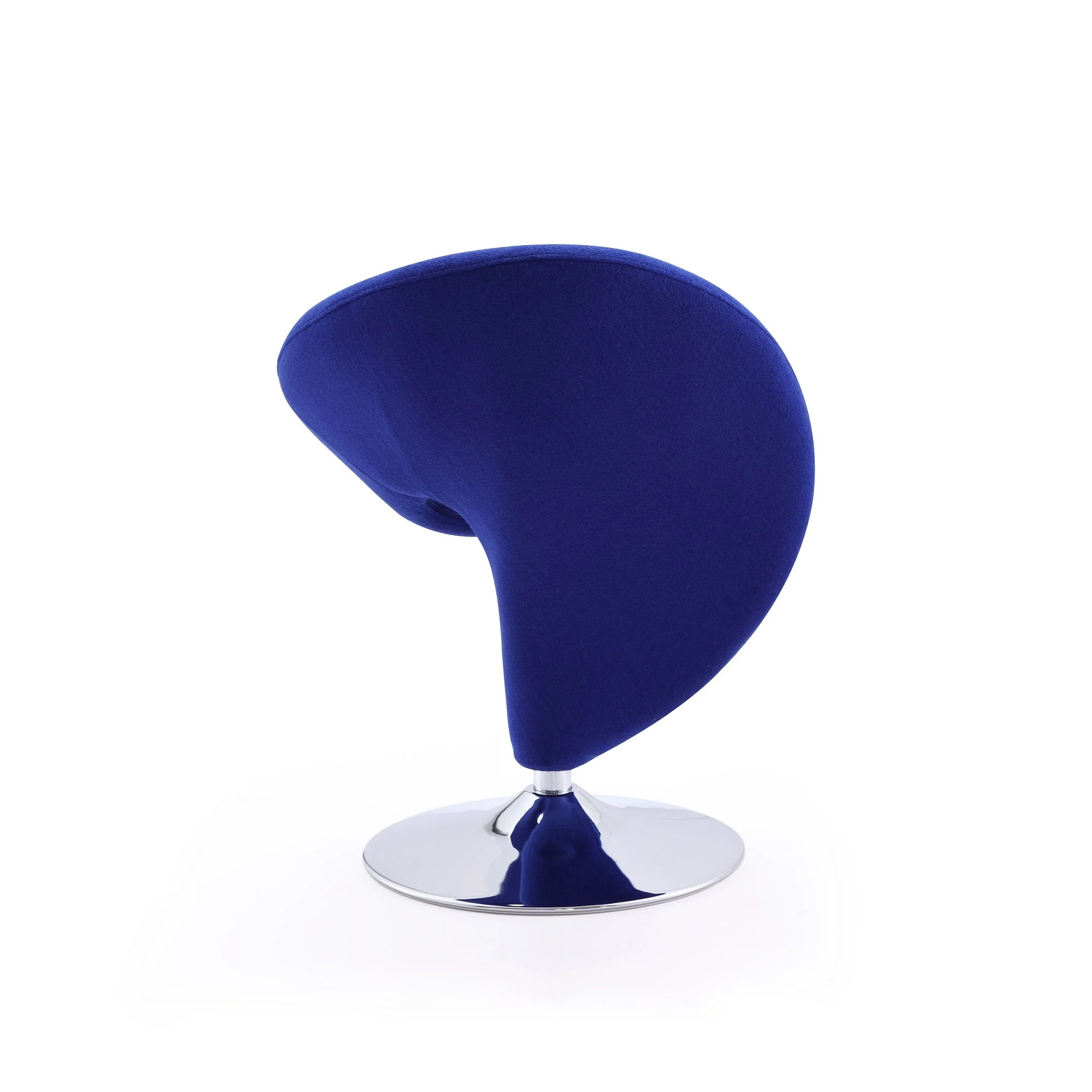 Curl Swivel Accent Chair in Blue and Polished Chrome (set of 2) - Image 5