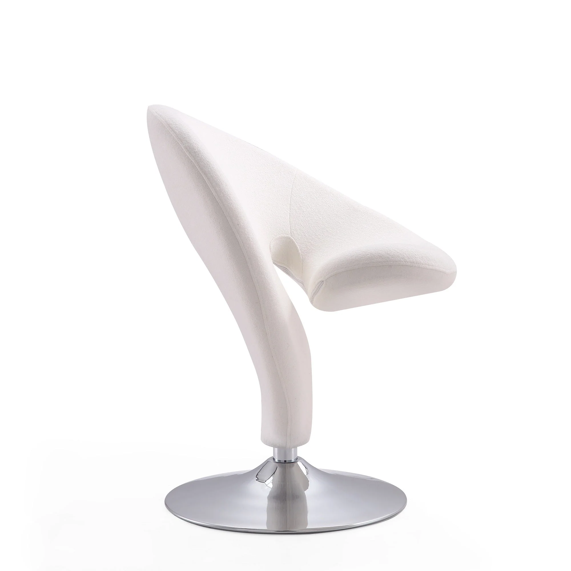 Curl Swivel Accent Chair in Cream and Polished Chrome (set of 2) - Image 5