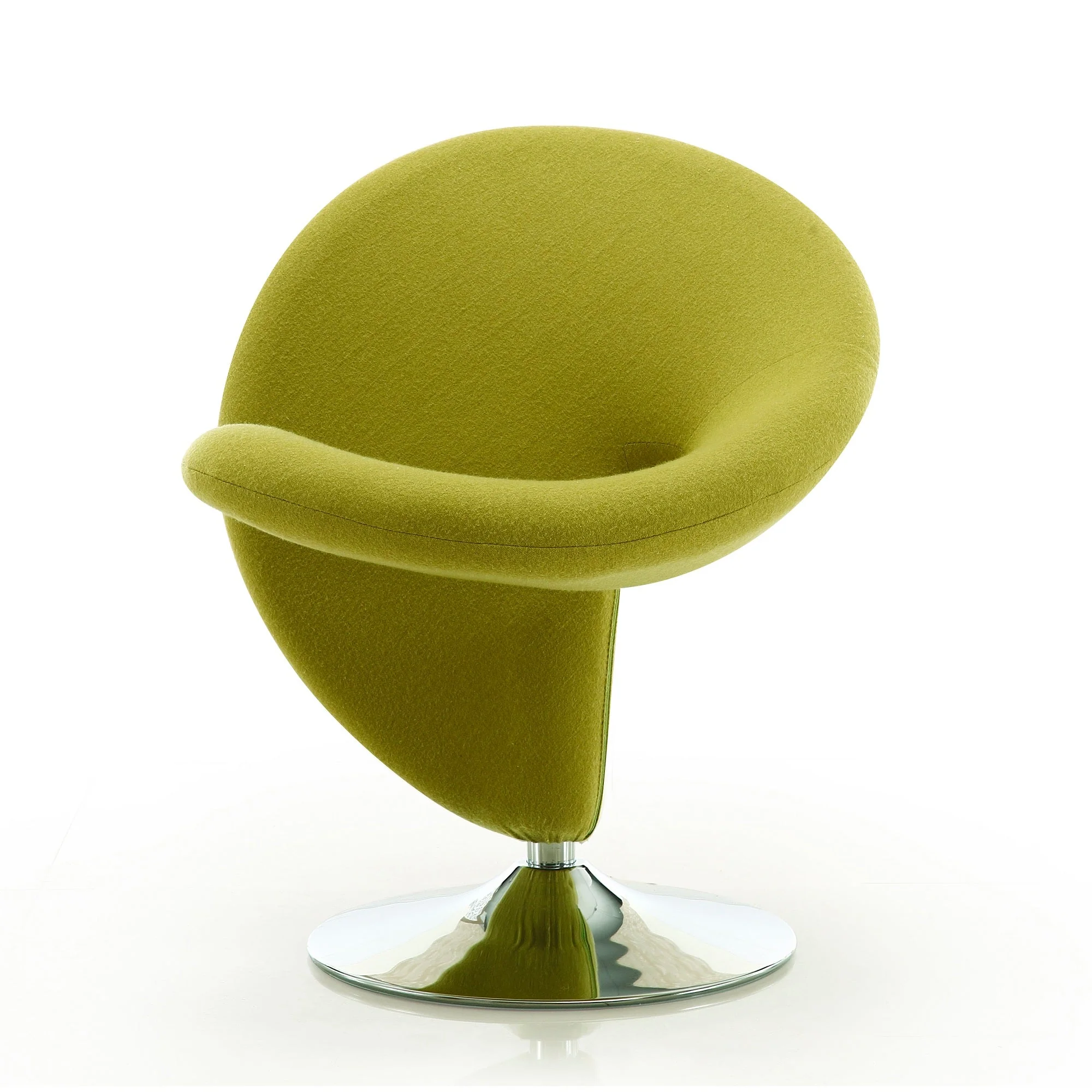 Curl Swivel Accent Chair in Green and Polished Chrome (set of 2) - Image 3