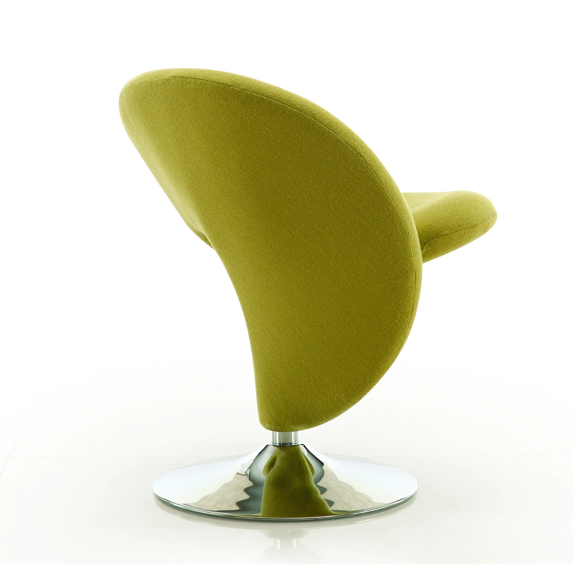 Curl Swivel Accent Chair in Green and Polished Chrome (set of 2) - Image 5