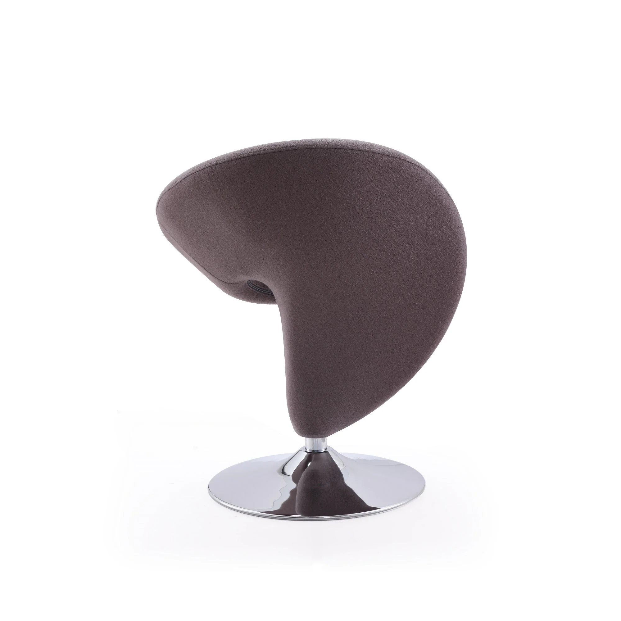 Curl Swivel Accent Chair in Grey and Polished Chrome - Image 5