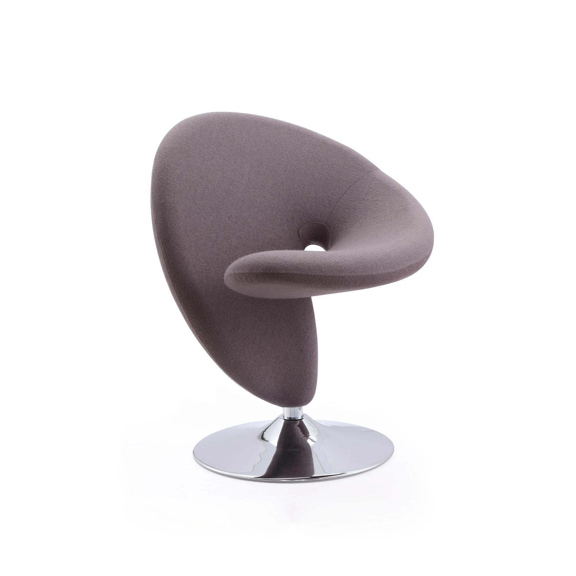 Curl Swivel Accent Chair in Grey and Polished Chrome (set of 2) - Image 3