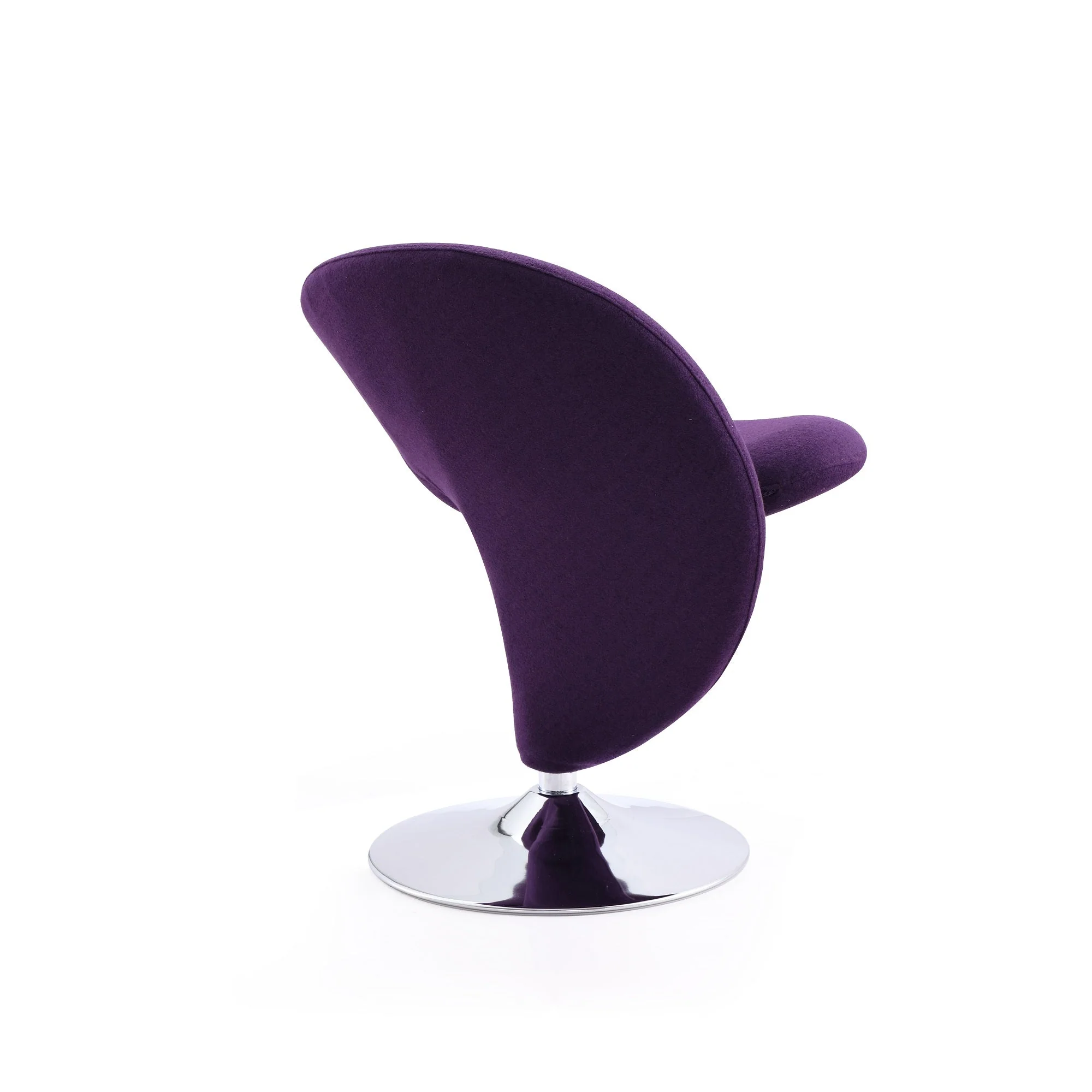 Curl Swivel Accent Chair in Purple and Polished Chrome (set of 2) - Image 6