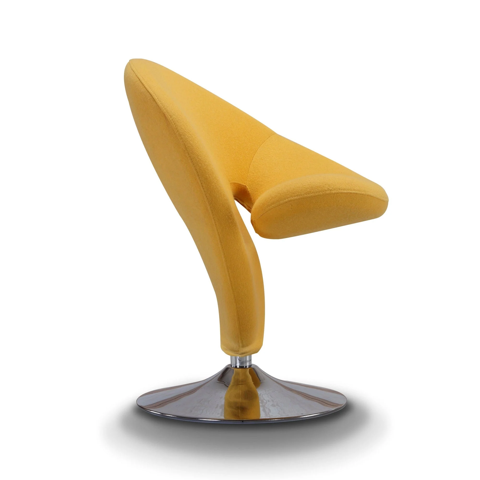 Curl Swivel Accent Chair in Yellow and Polished Chrome (set of 2) - Image 4