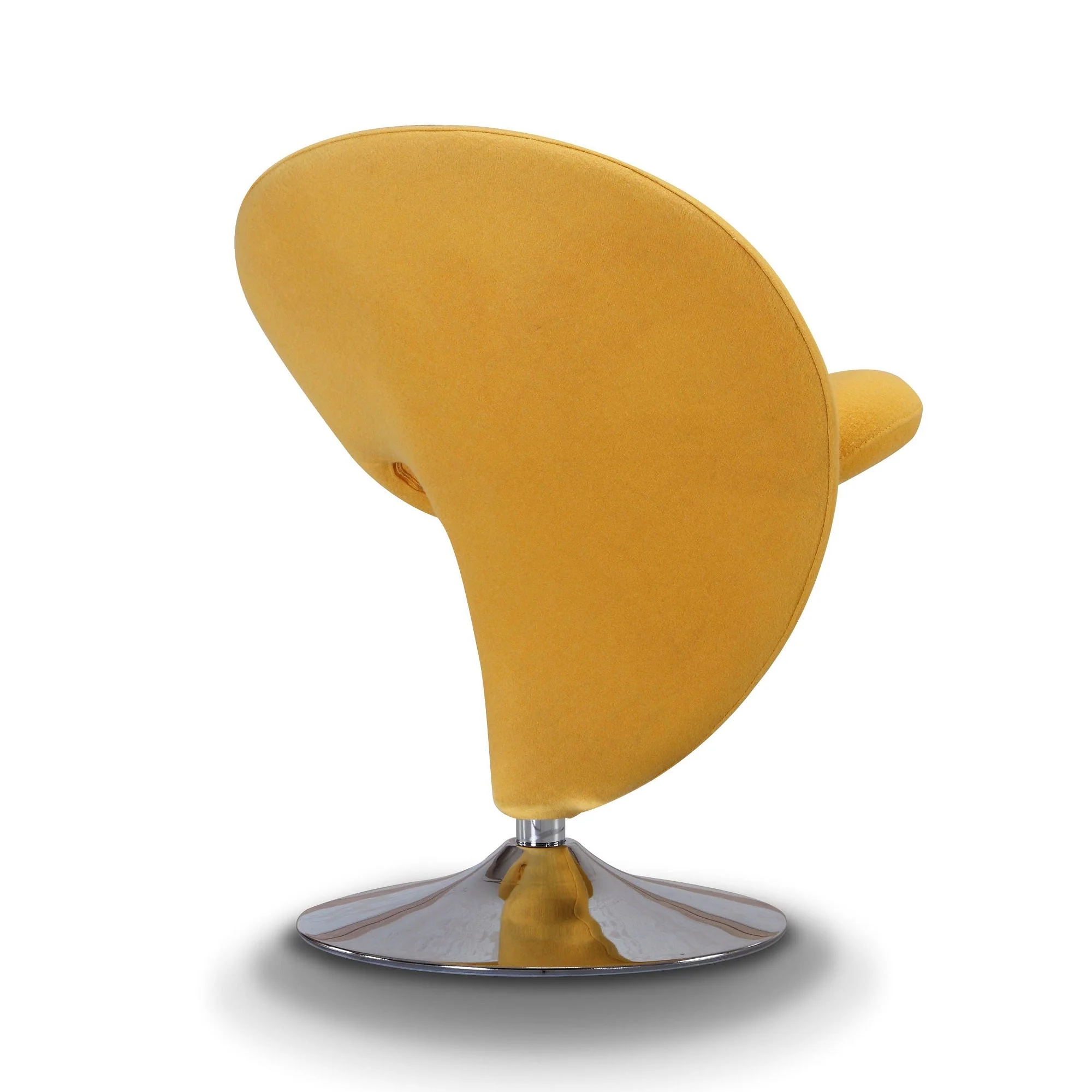 Curl Swivel Accent Chair in Yellow and Polished Chrome (set of 2) - Image 5