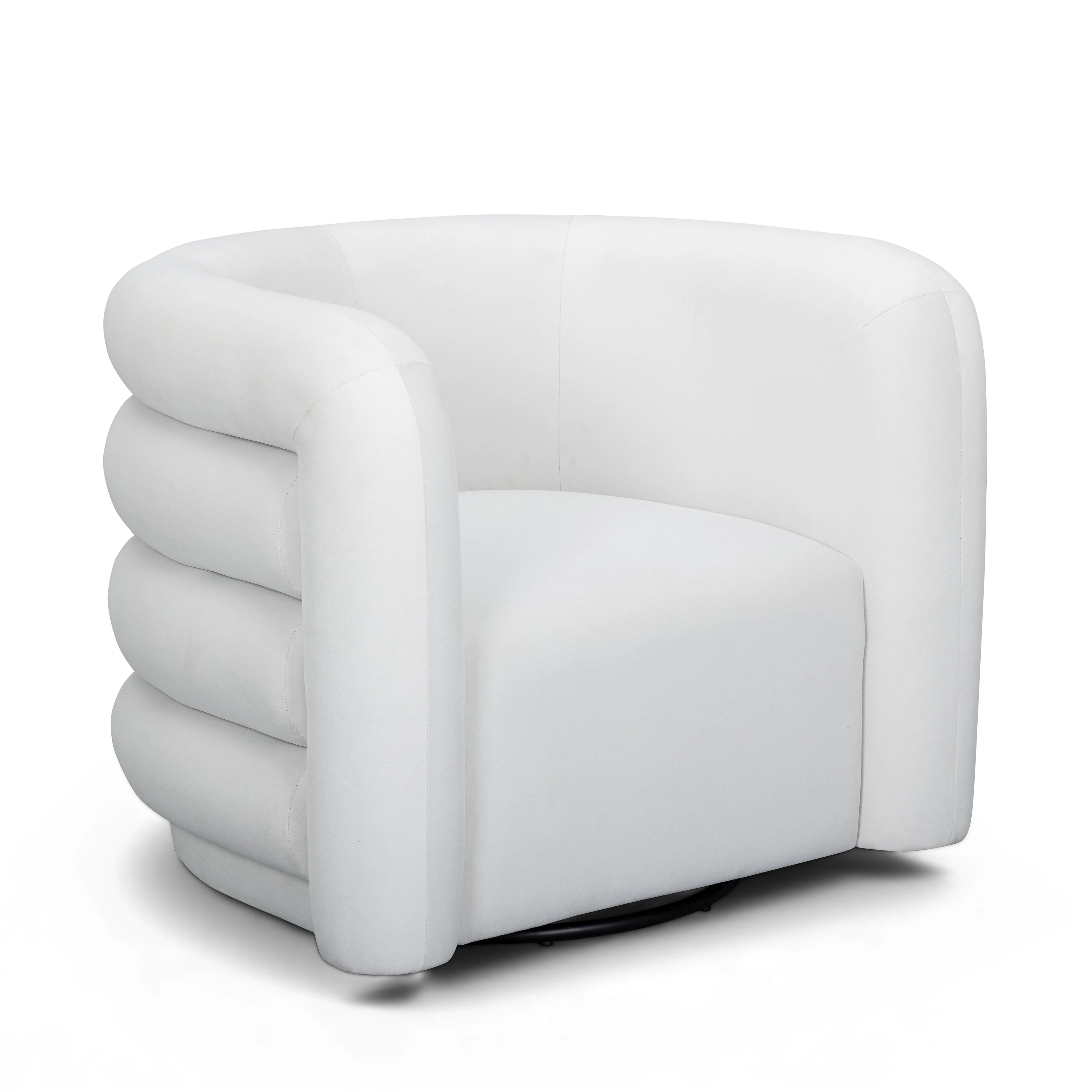 Curves Performance Velvet Swivel Accent Chair - Image 8