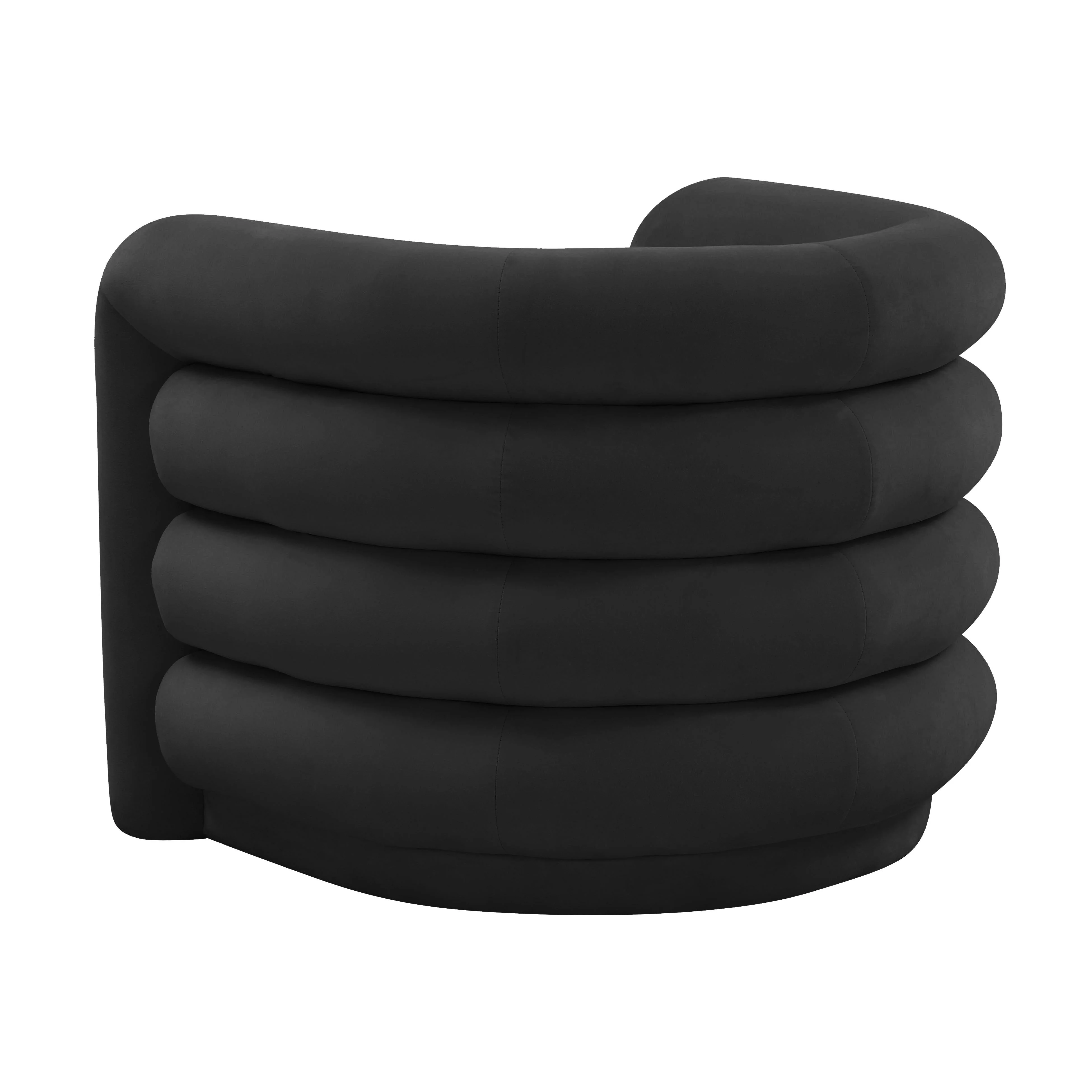 Curves Velvet Lounge Chair - Image 3