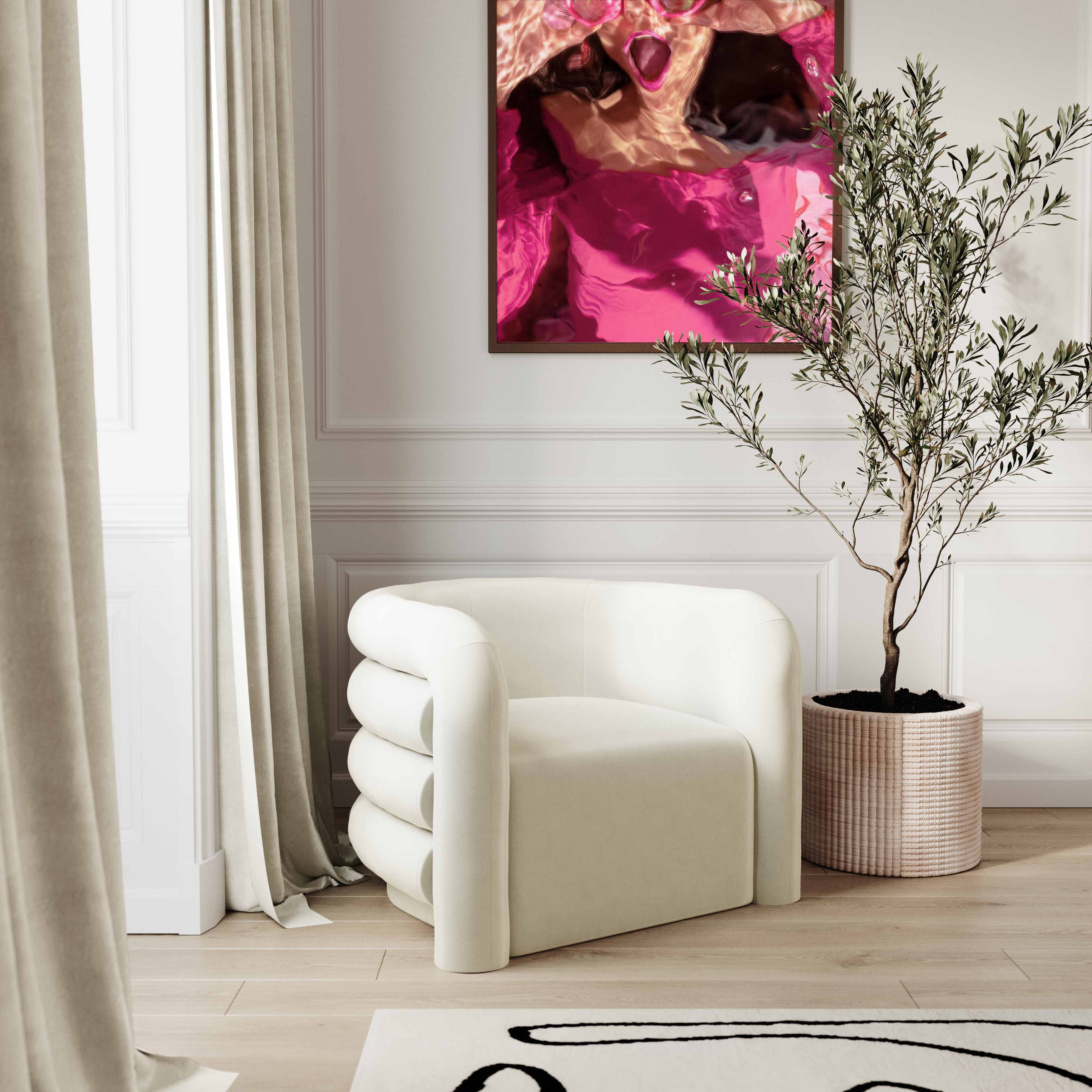 Curves Velvet Lounge Chair - Image 8