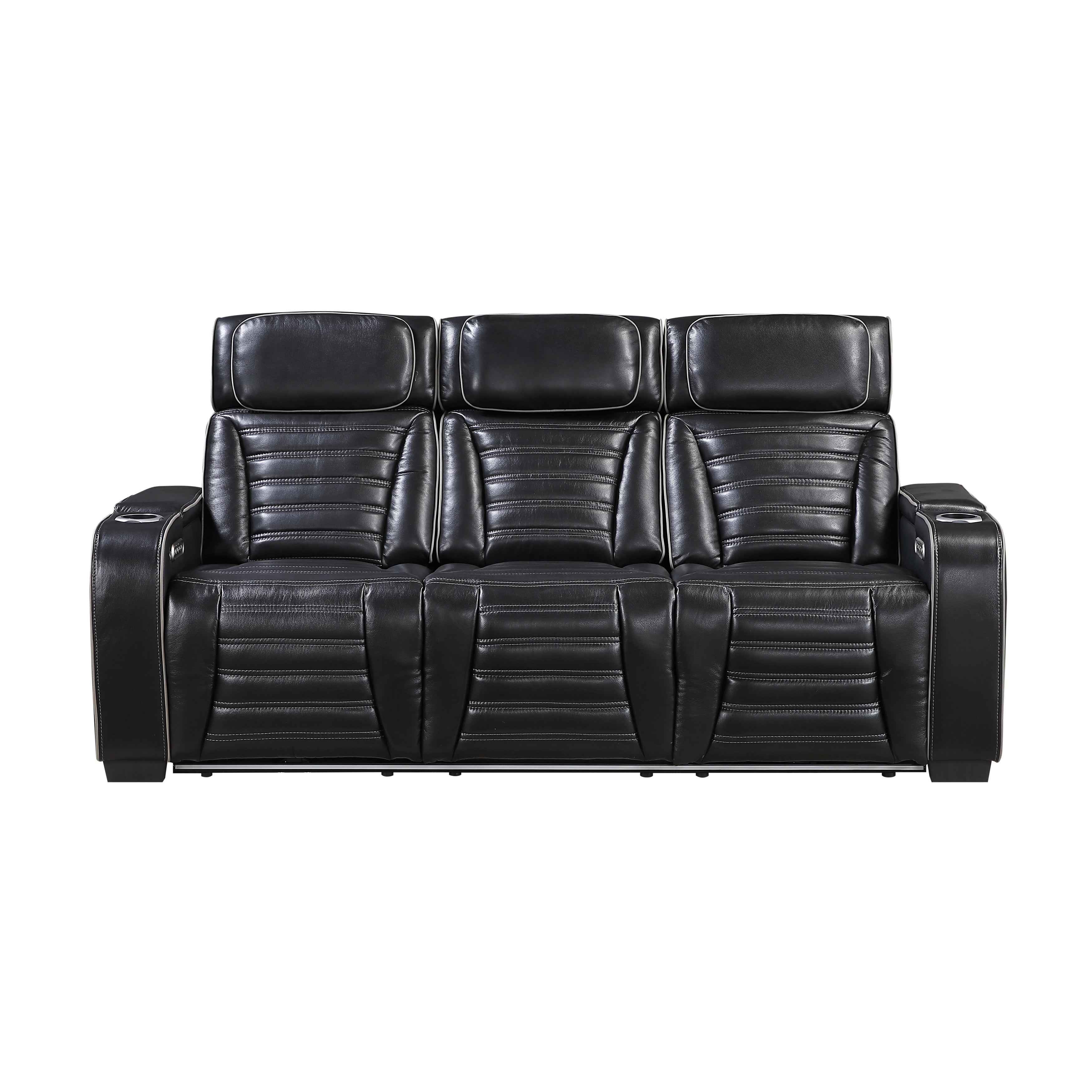 Cyber Black 3-Piece Power Reclining Living Room Set - Image 2
