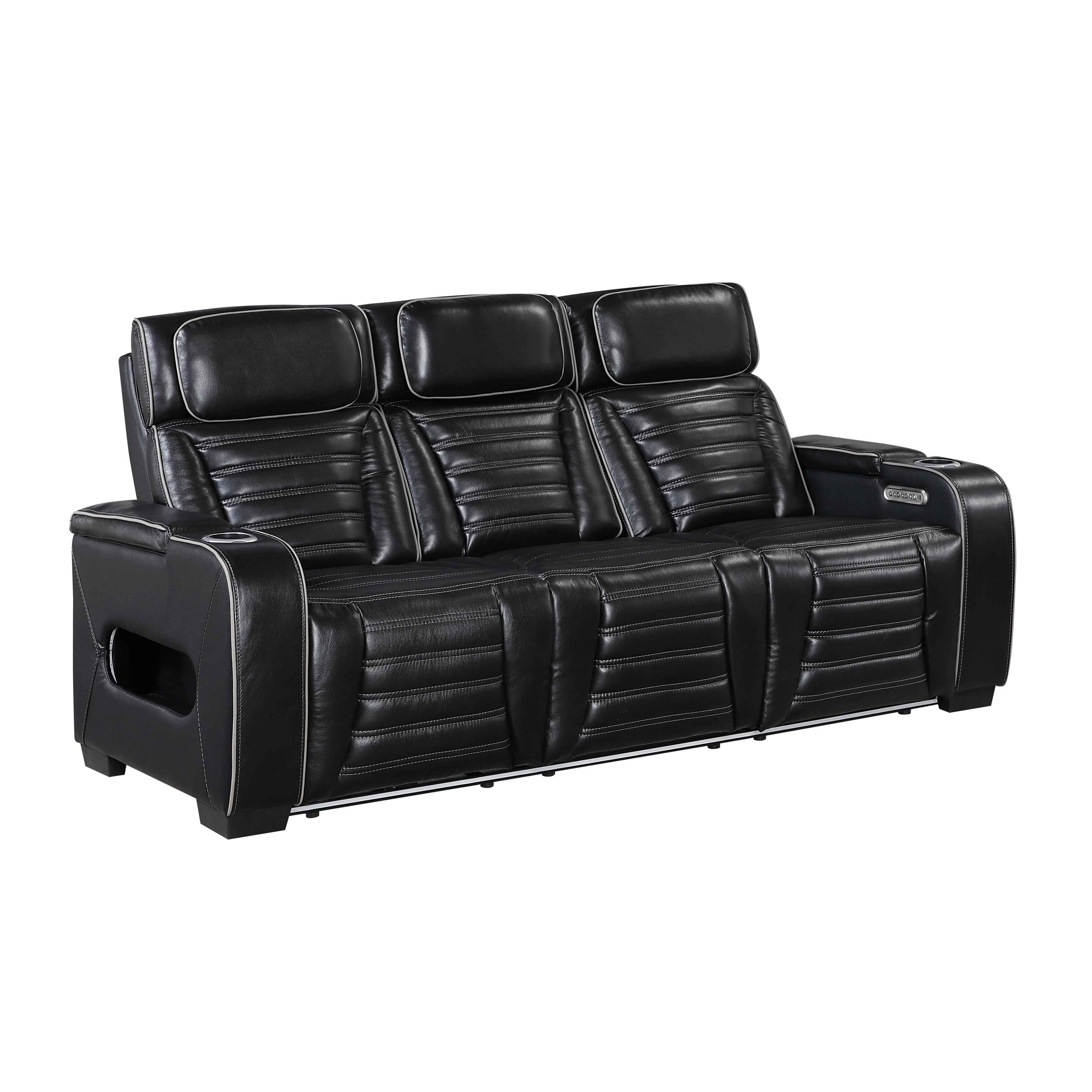 Cyber Black 3-Piece Power Reclining Living Room Set - Image 3