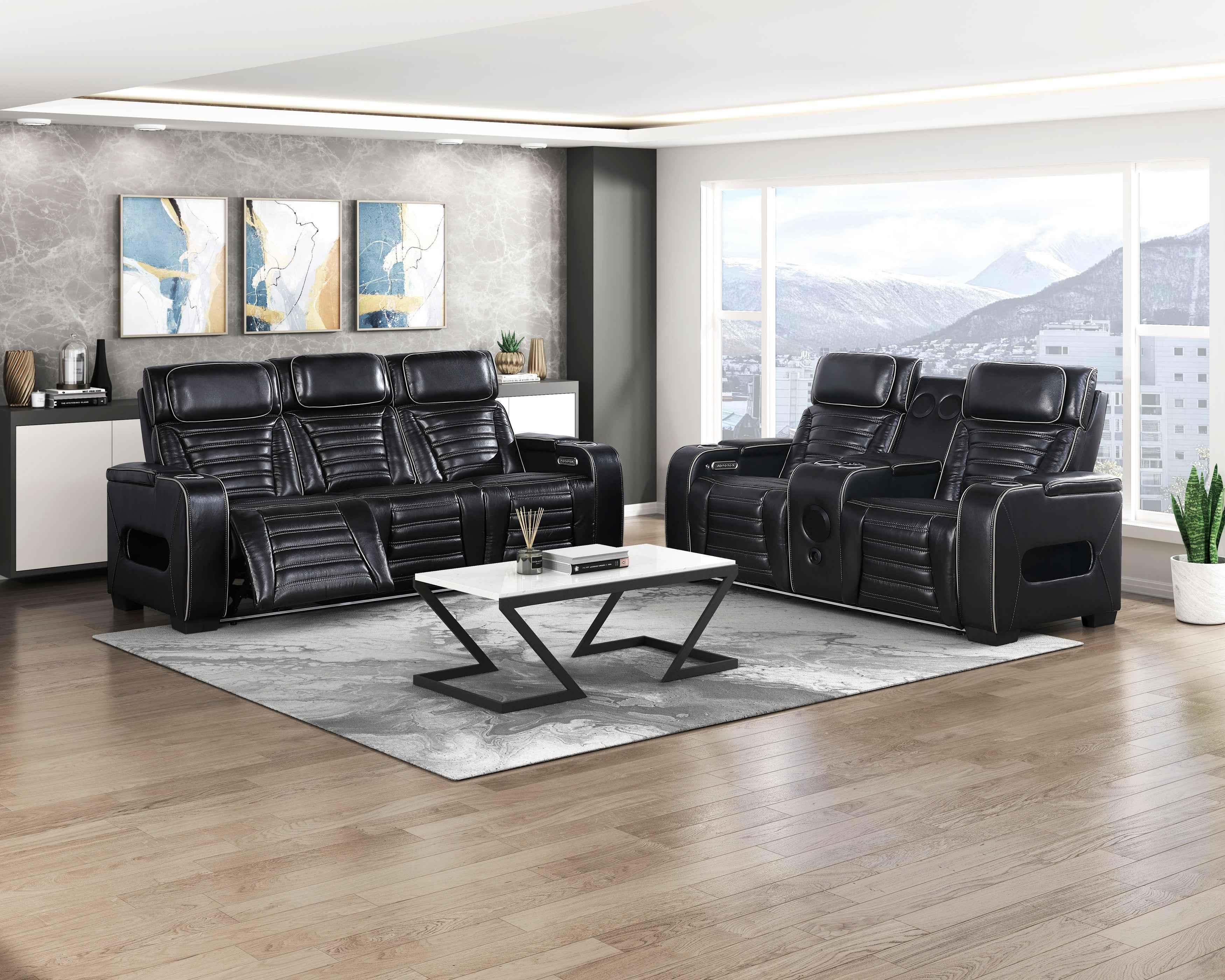 Cyber Black 3-Piece Power Reclining Living Room Set - Image 30