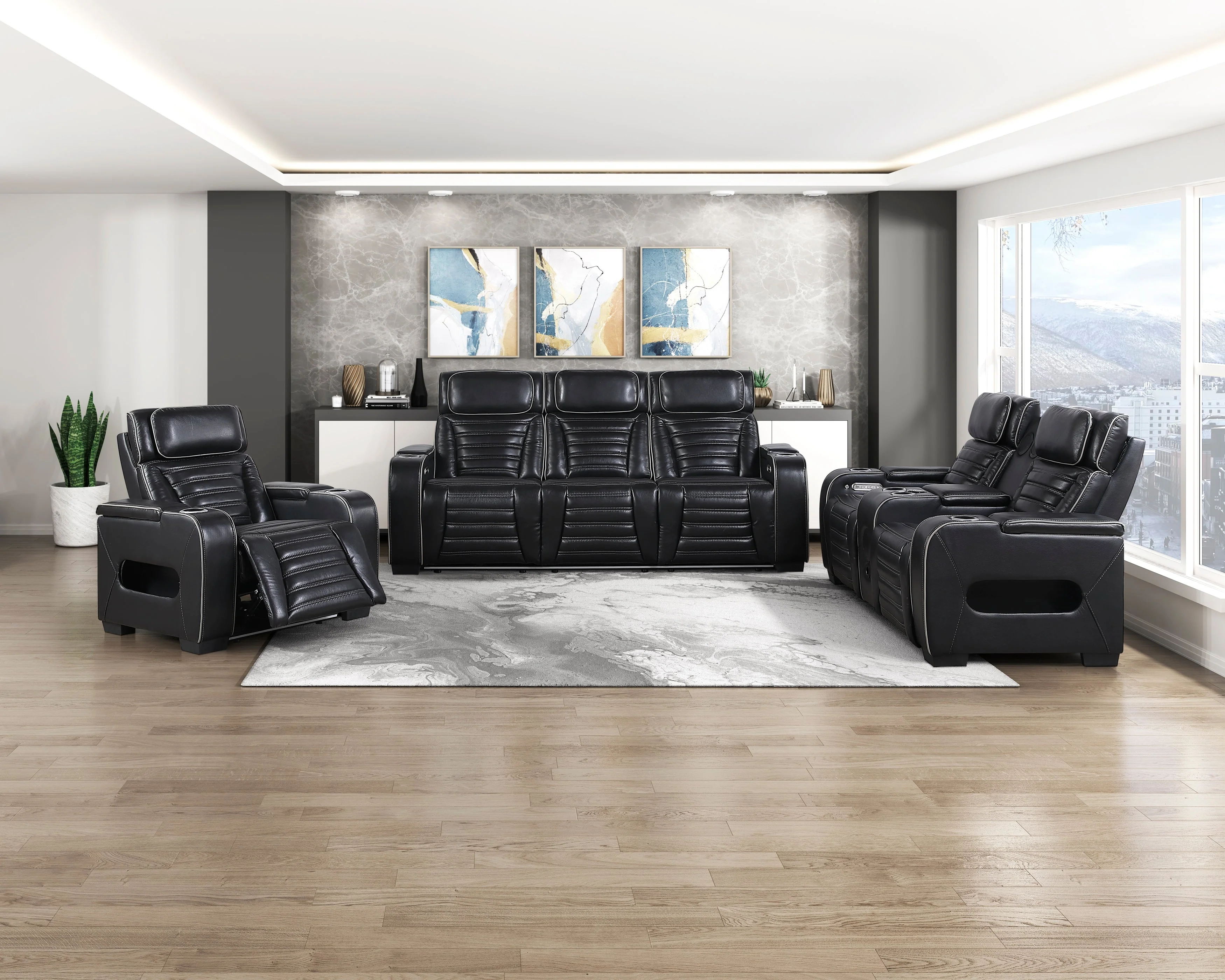 Cyber Black Power Reclining Chair with Power Headrest - Image 18