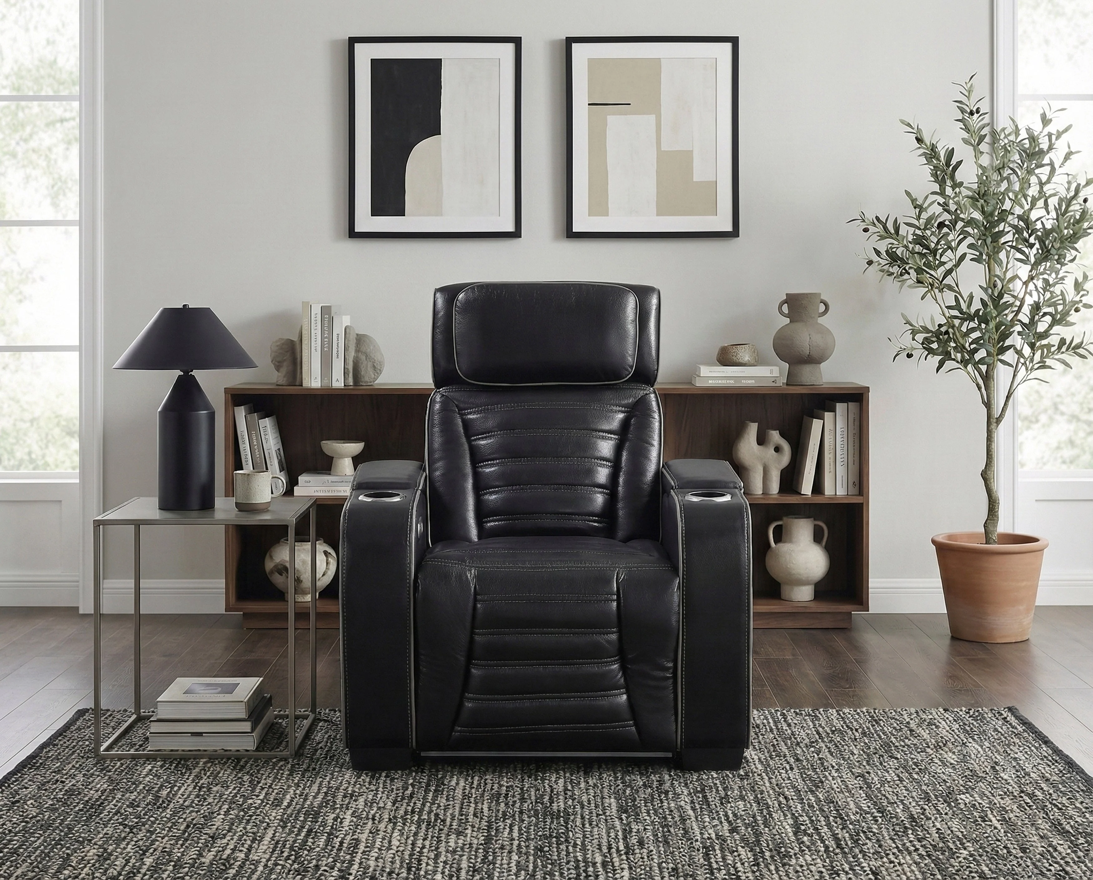 Cyber Black Power Reclining Chair with Power Headrest - Image 20