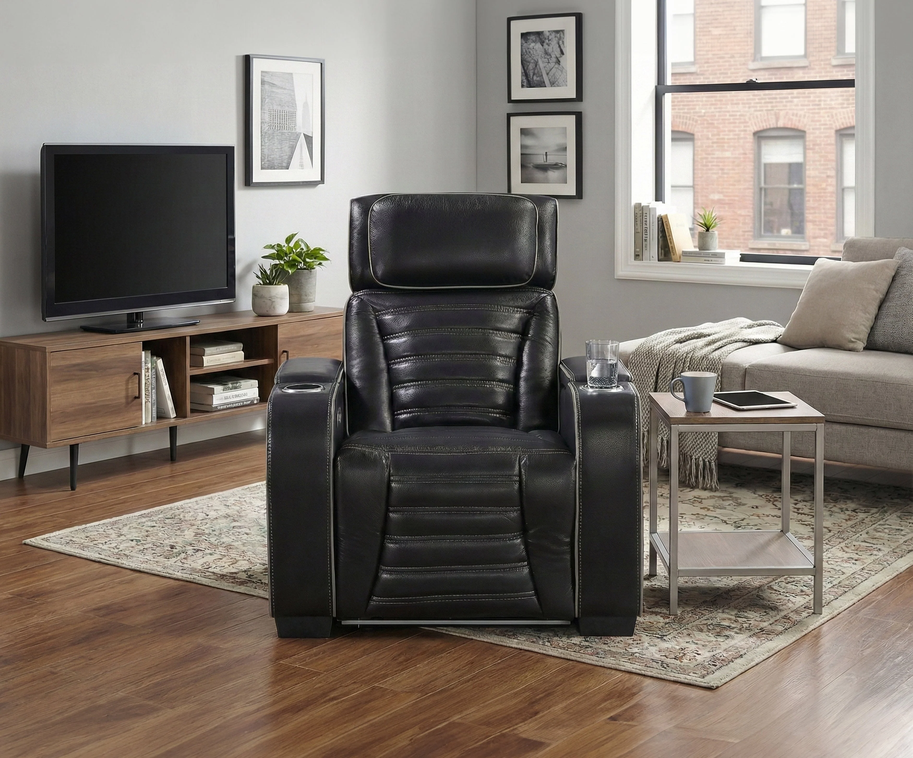 Cyber Black Power Reclining Chair with Power Headrest - Image 21