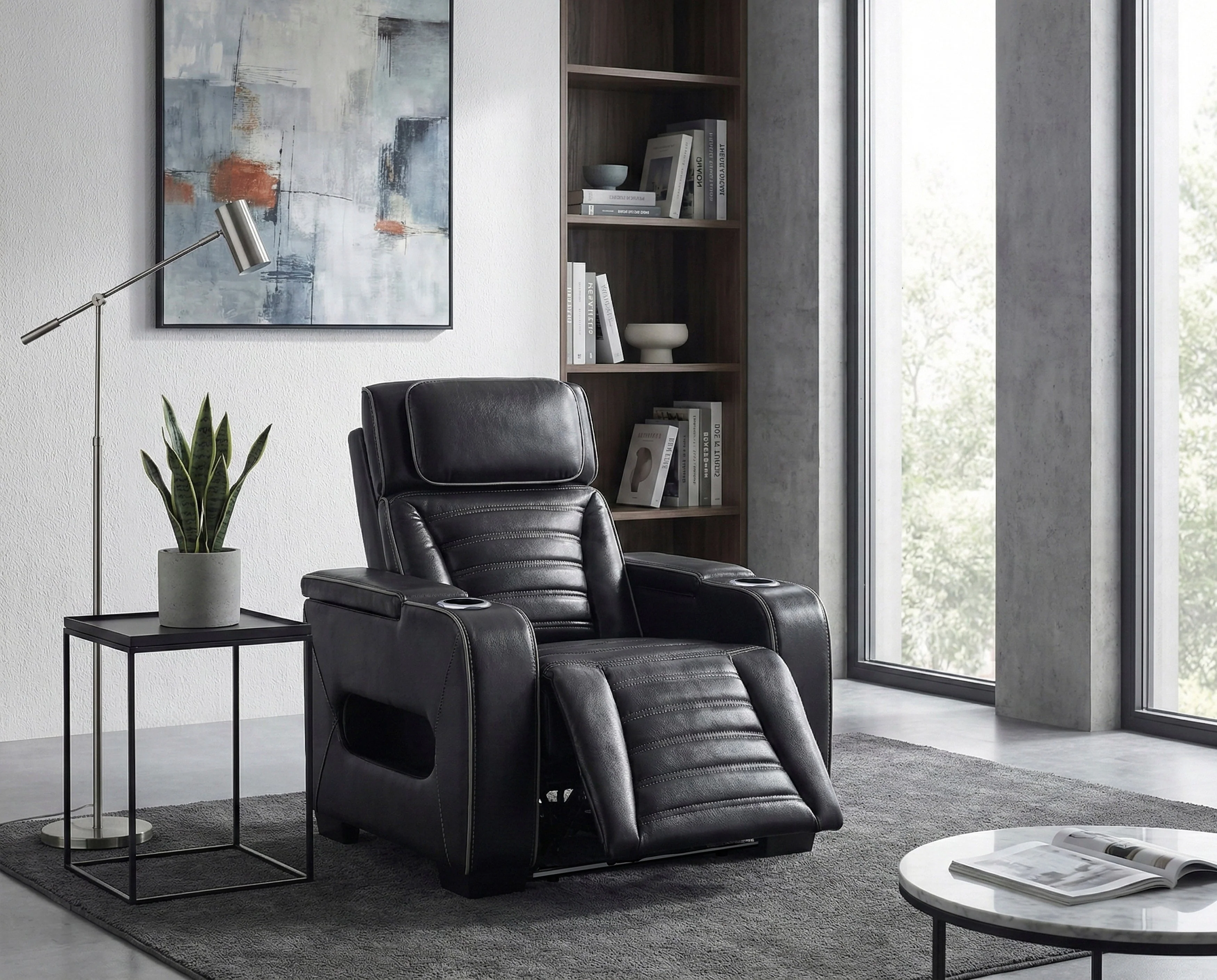 Cyber Black Power Reclining Chair with Power Headrest - Image 25