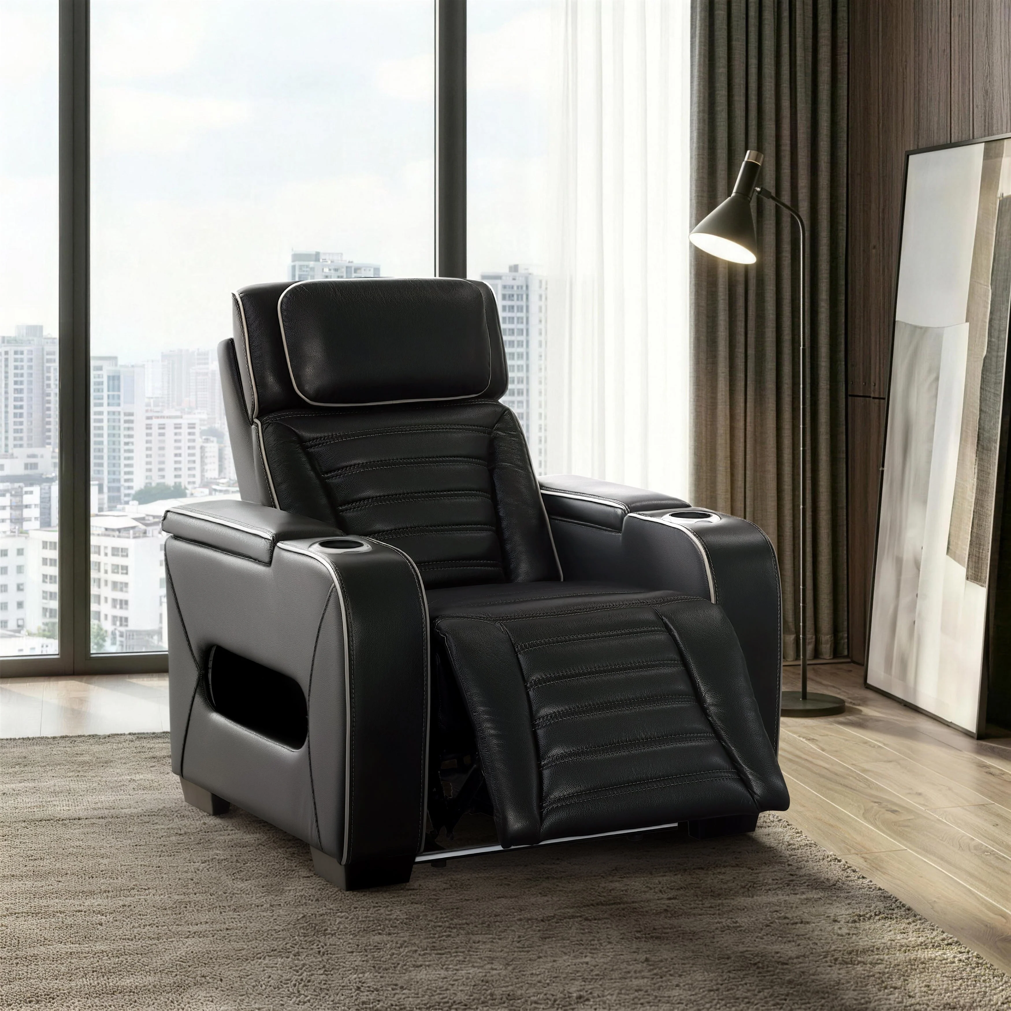 Cyber Black Power Reclining Chair with Power Headrest - Image 26