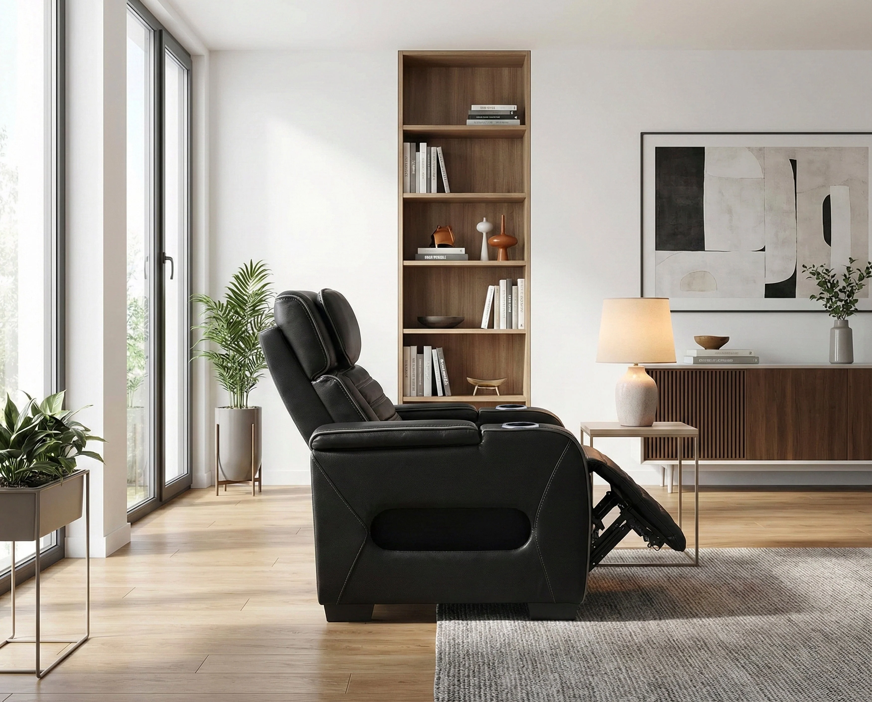 Cyber Black Power Reclining Chair with Power Headrest - Image 27