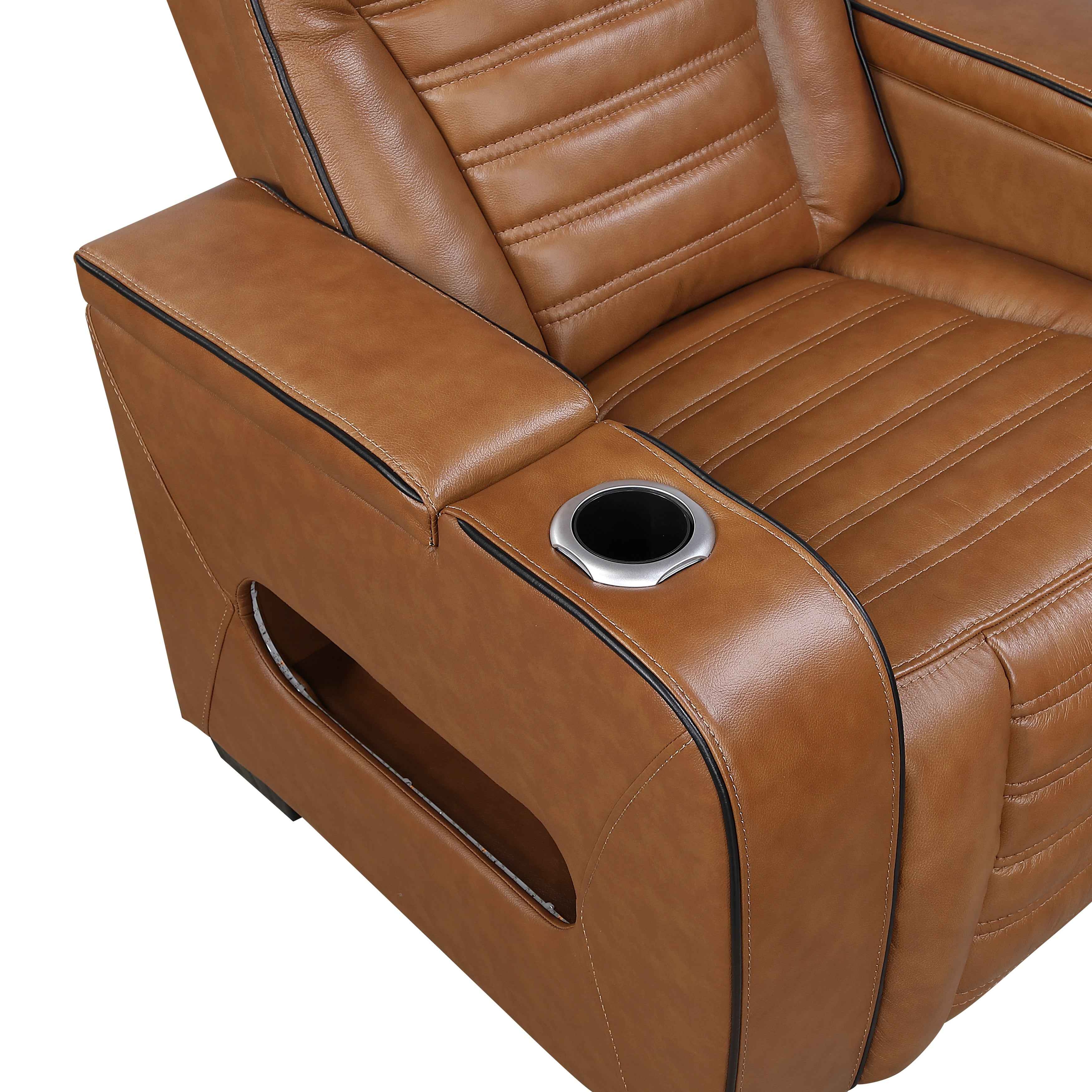 Cyber Brown Power Double Reclining Loveseat with Center Console - Image 9