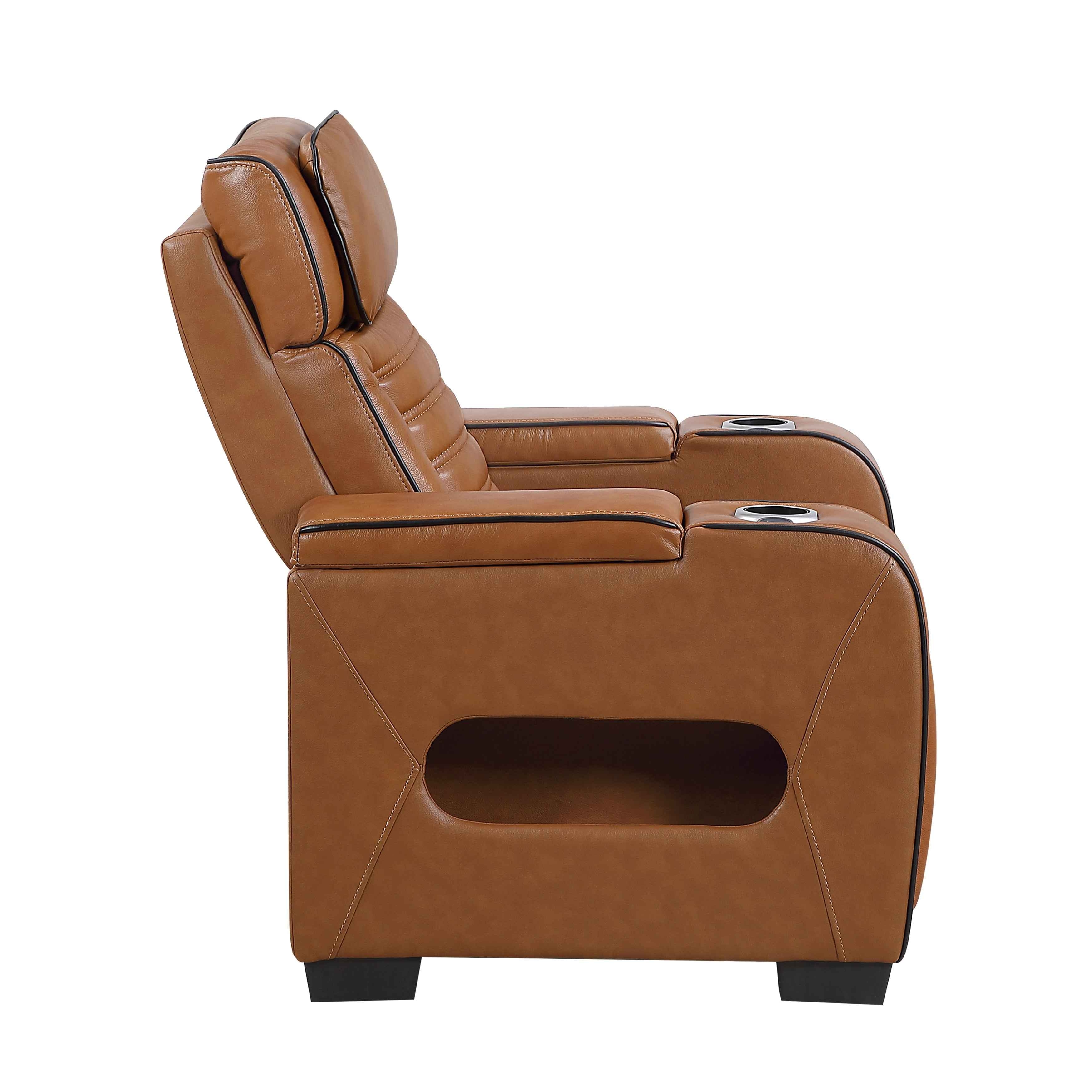 Cyber Brown Power Reclining Chair with Power Headrest - Image 3