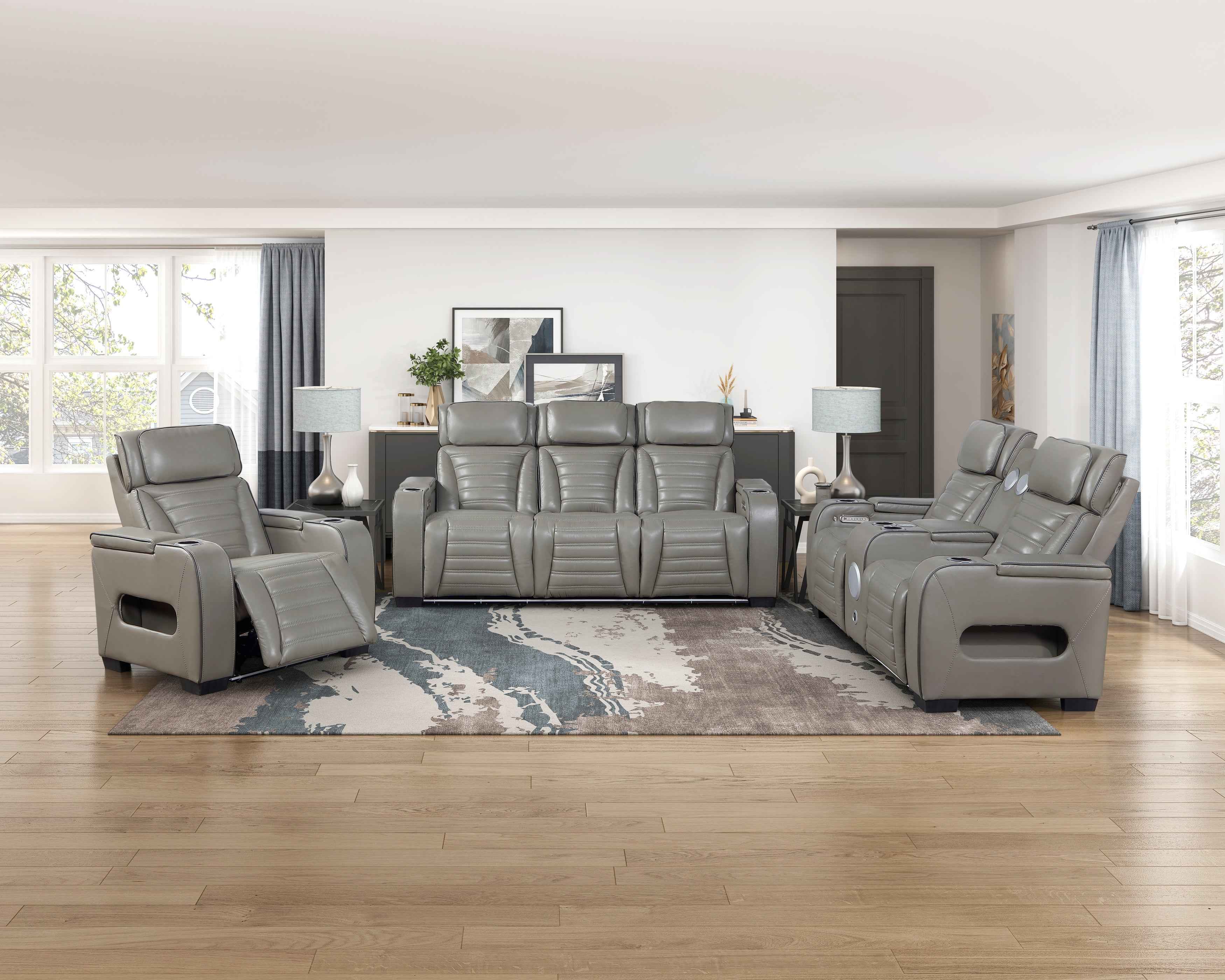 Cyber Gray 3-Piece Power Reclining Living Room Set
