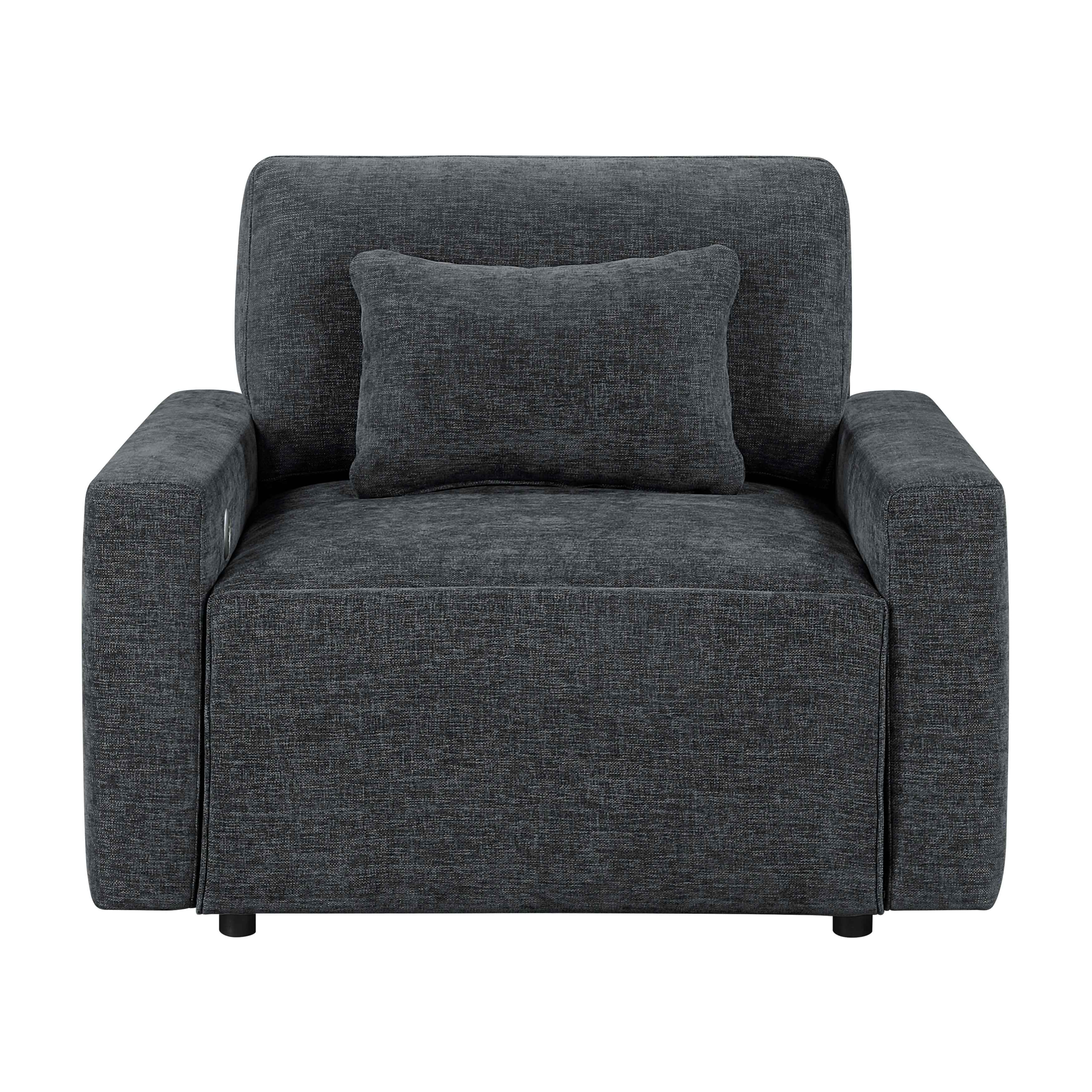 Cyber Gray Power Double Reclining Loveseat with Center Console - Image 25