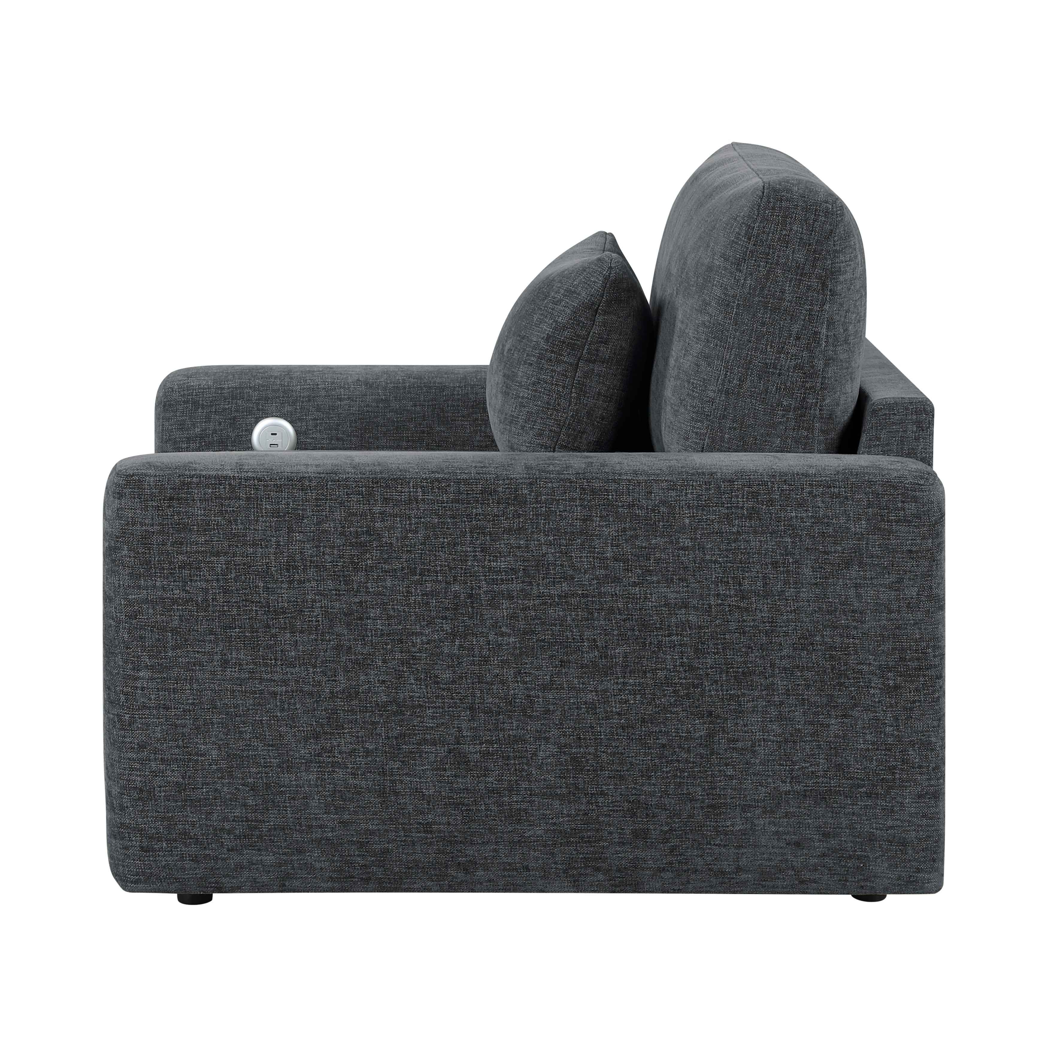 Cyber Gray Power Double Reclining Loveseat with Center Console - Image 27