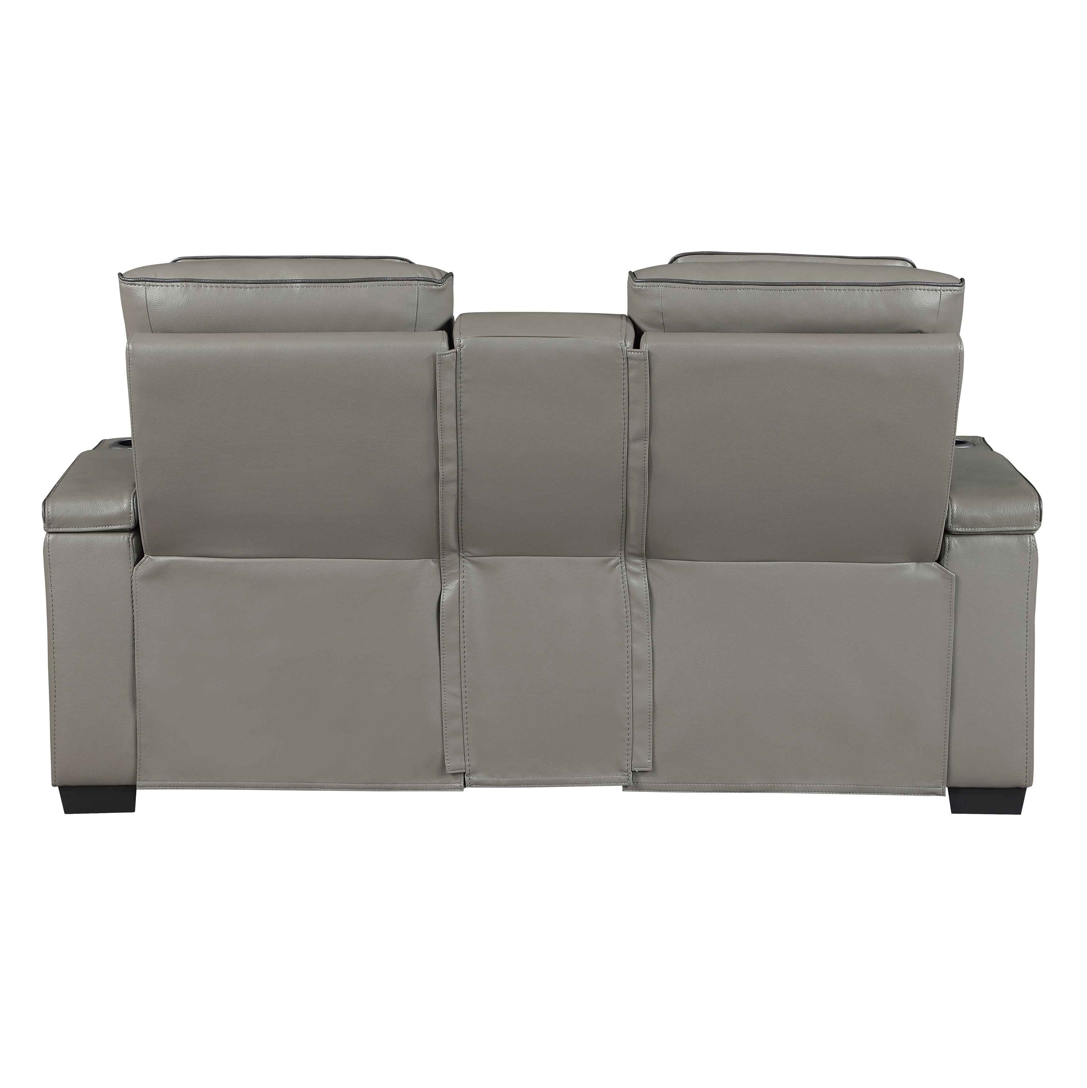 Cyber Gray Power Double Reclining Loveseat with Center Console - Image 3