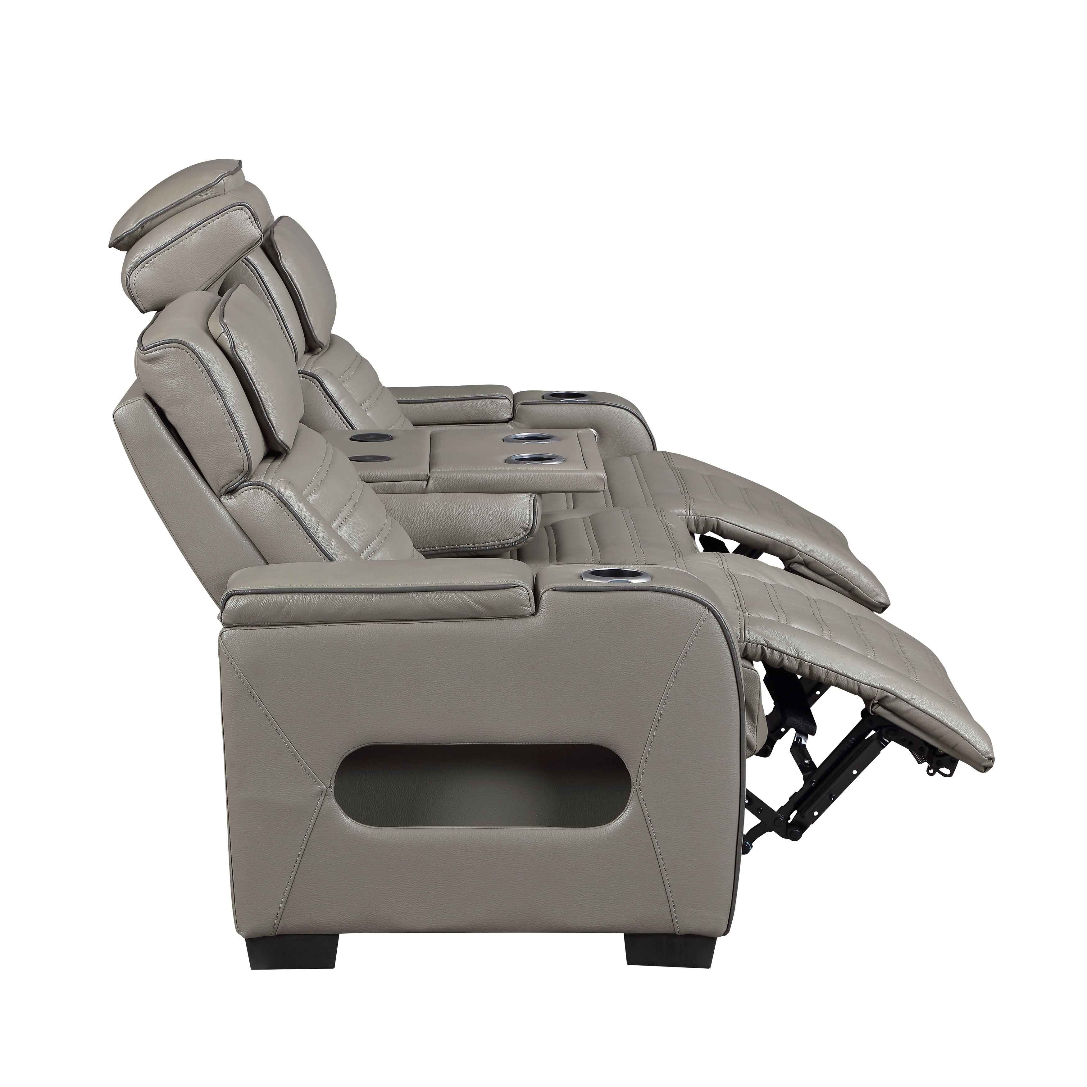 Cyber Gray Power Double Reclining Sofa with Center Drop-Down - Image 6