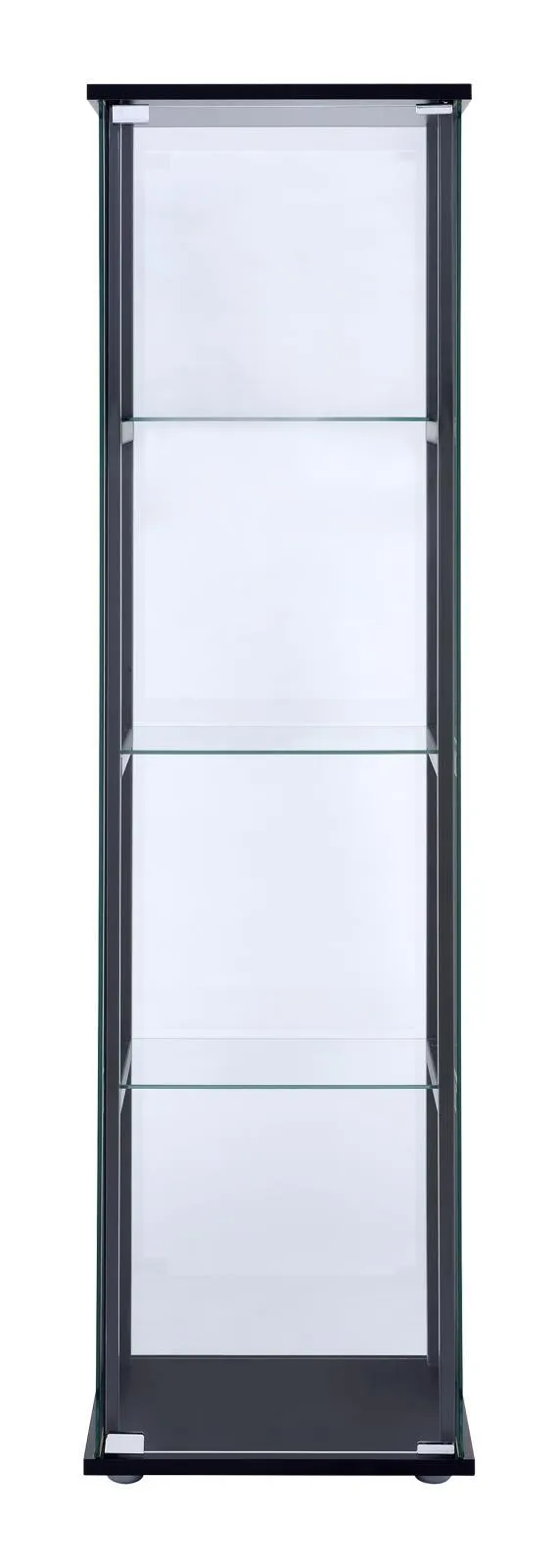 Cyclamen Black/Clear 4-Shelf Glass Curio Cabinet - Image 2