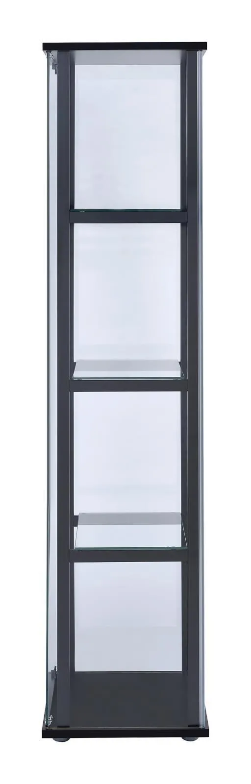 Cyclamen Black/Clear 4-Shelf Glass Curio Cabinet - Image 3