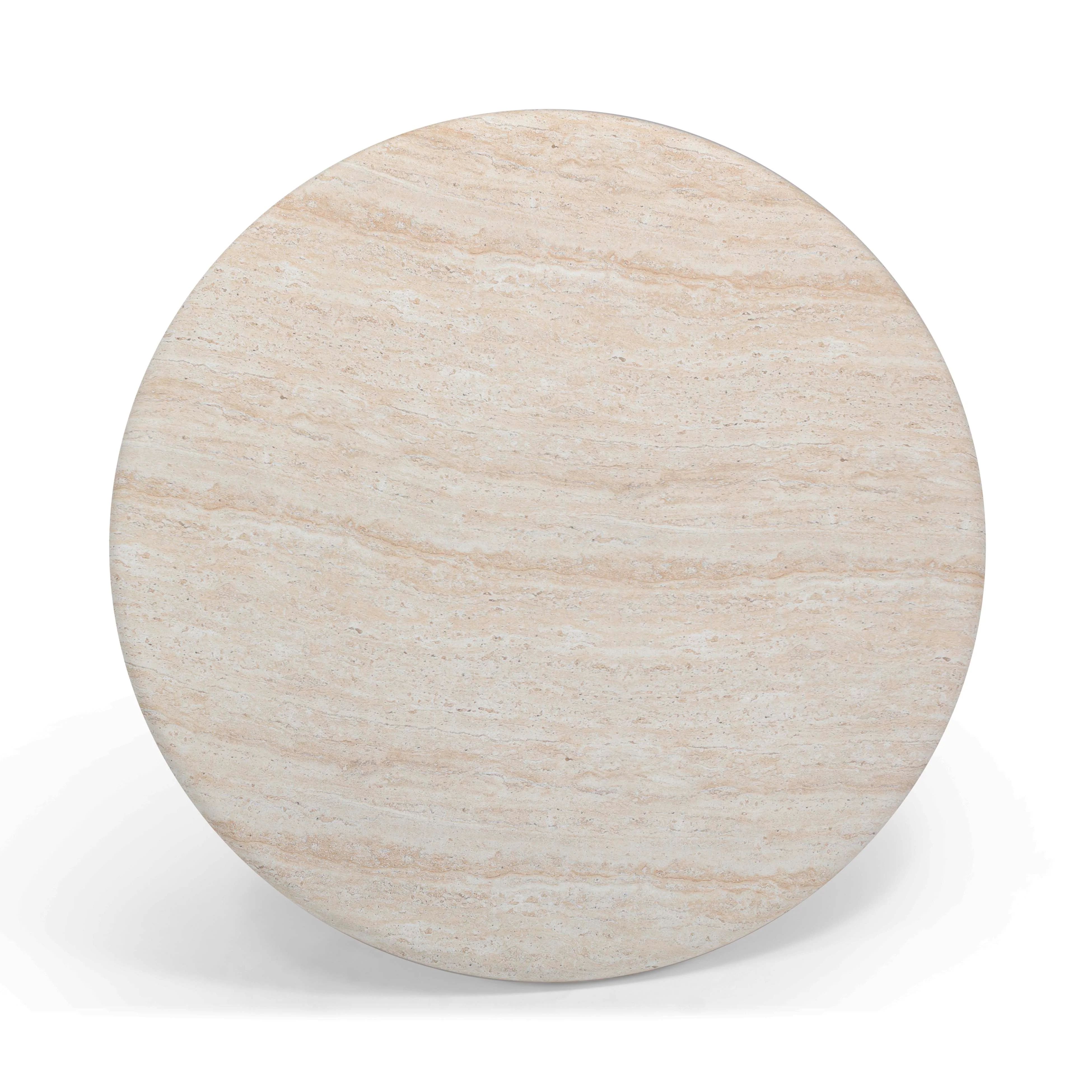 Cynthia 36" Faux Travertine Concrete Indoor/Outdoor Coffee Table - Image 4