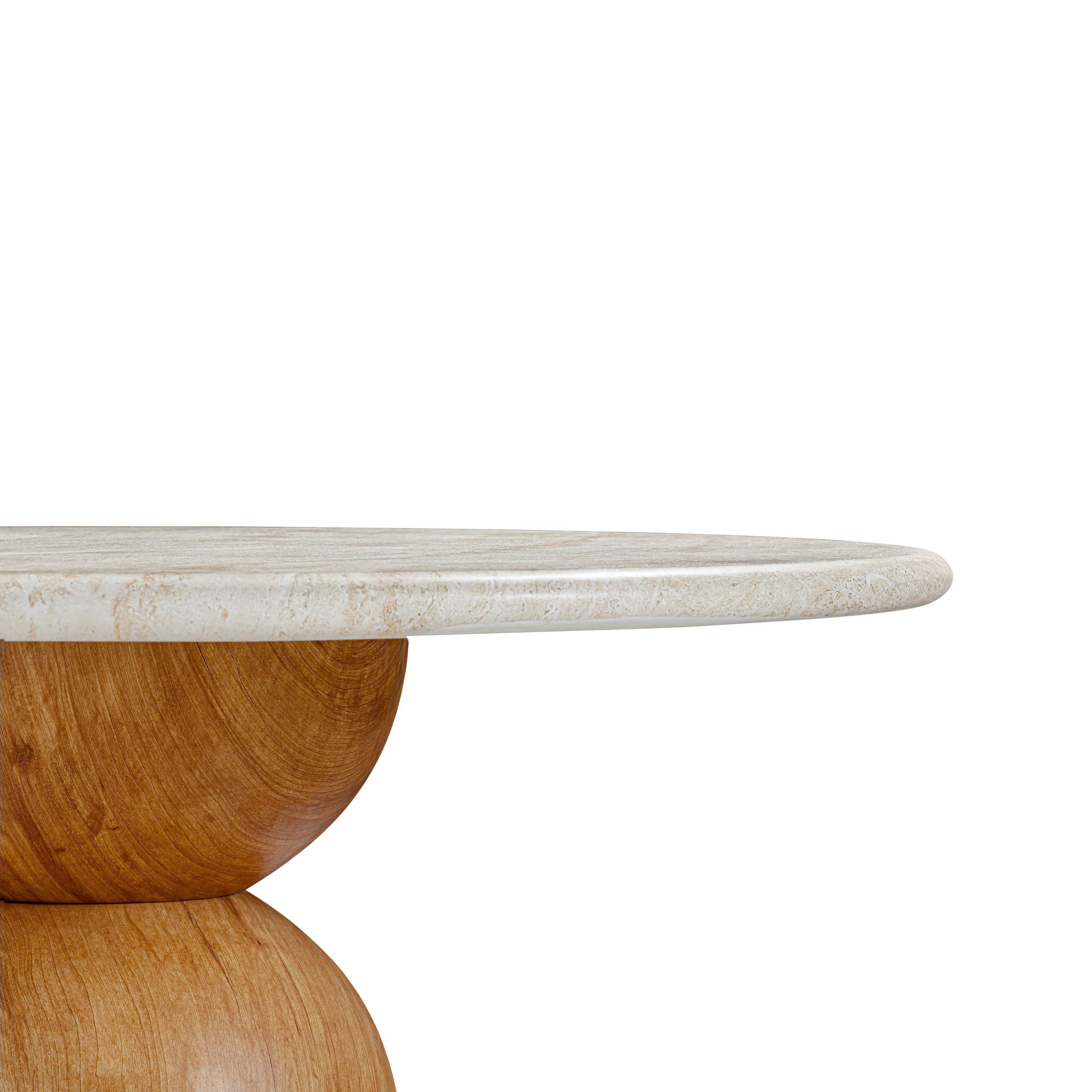 Cynthia 54" Faux Travertine Indoor/Outdoor Concrete Round Dining Table - Image 4