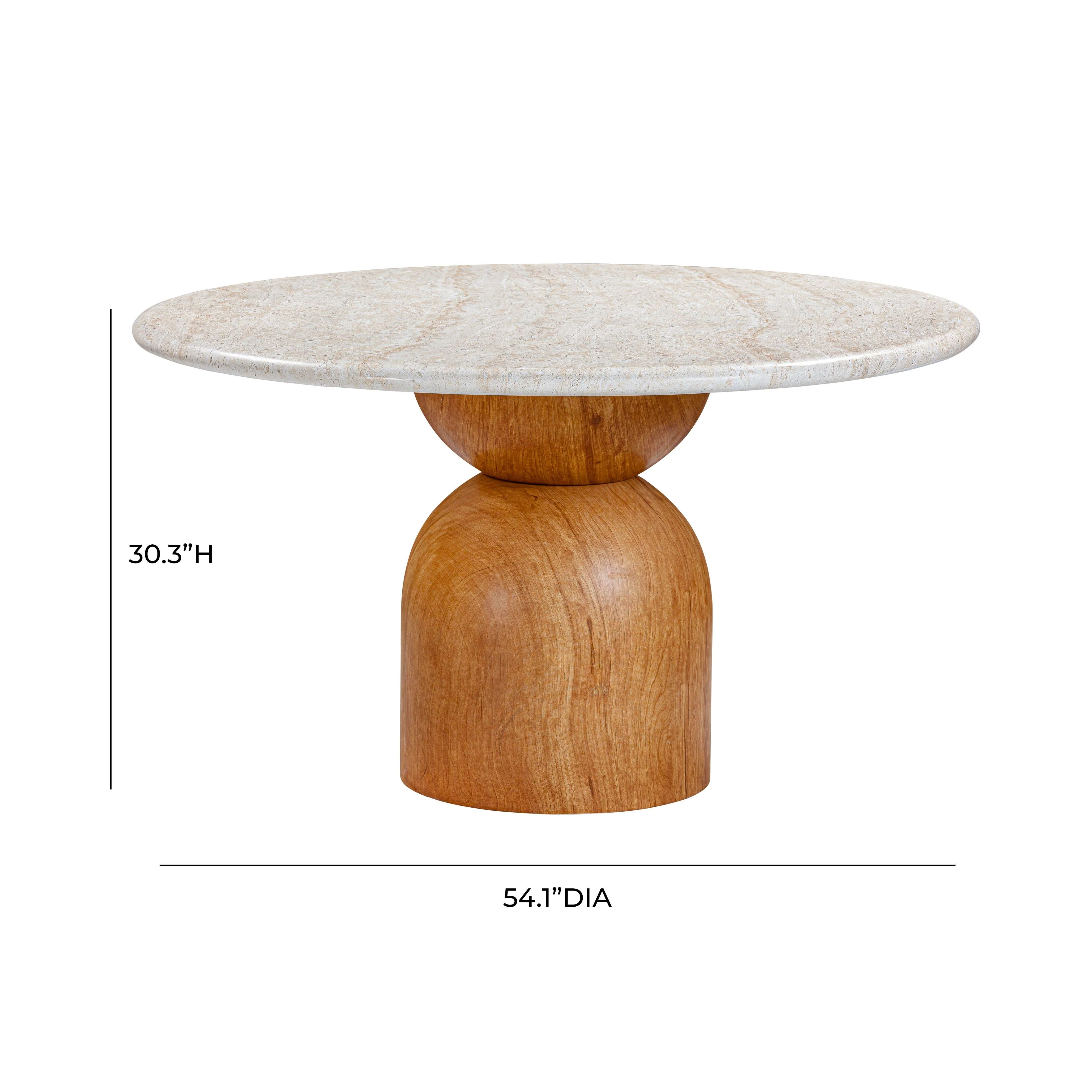 Cynthia 54" Faux Travertine Indoor/Outdoor Concrete Round Dining Table - Image 6