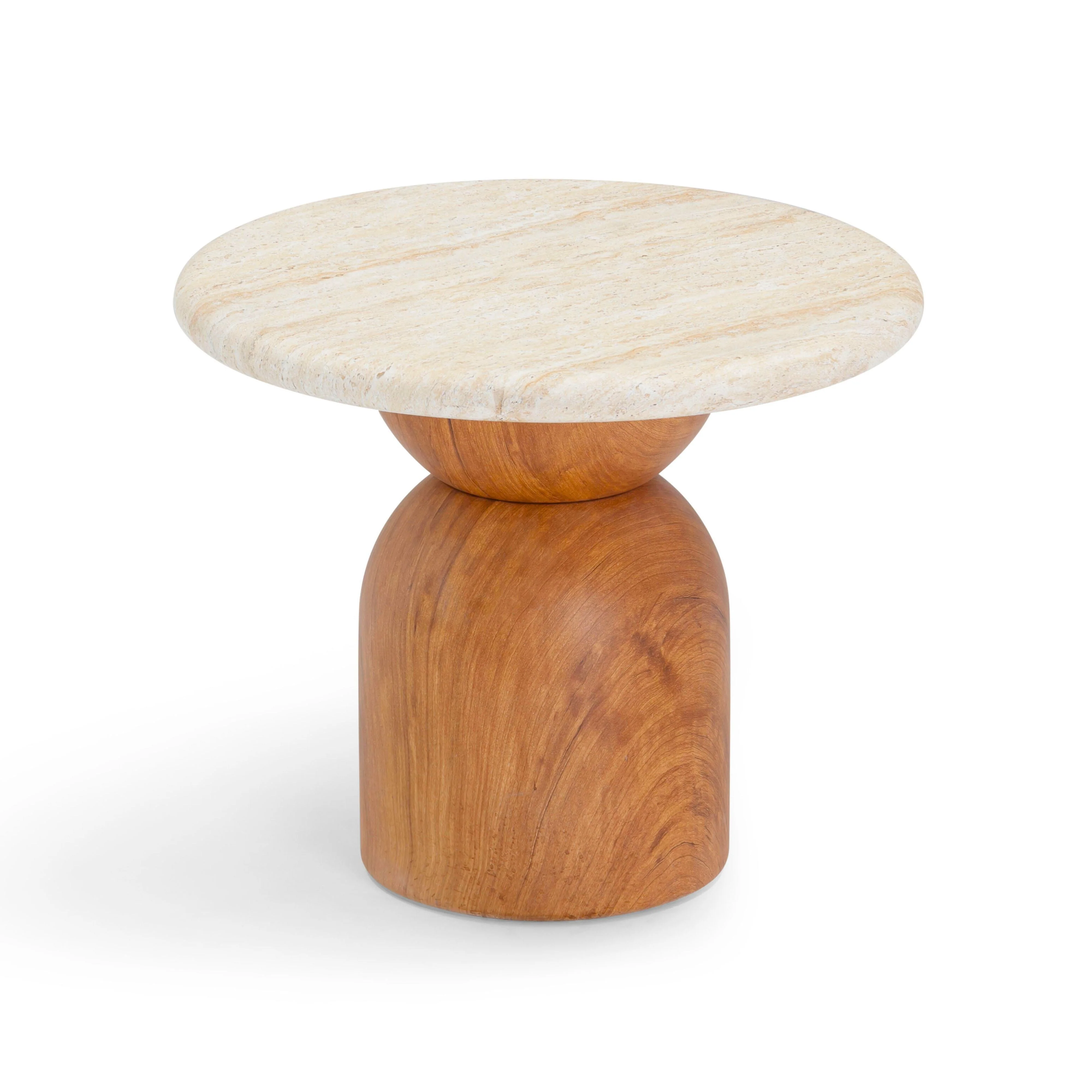 Cynthia Faux Travertine Concrete Indoor/Outdoor Side Table - Image 4