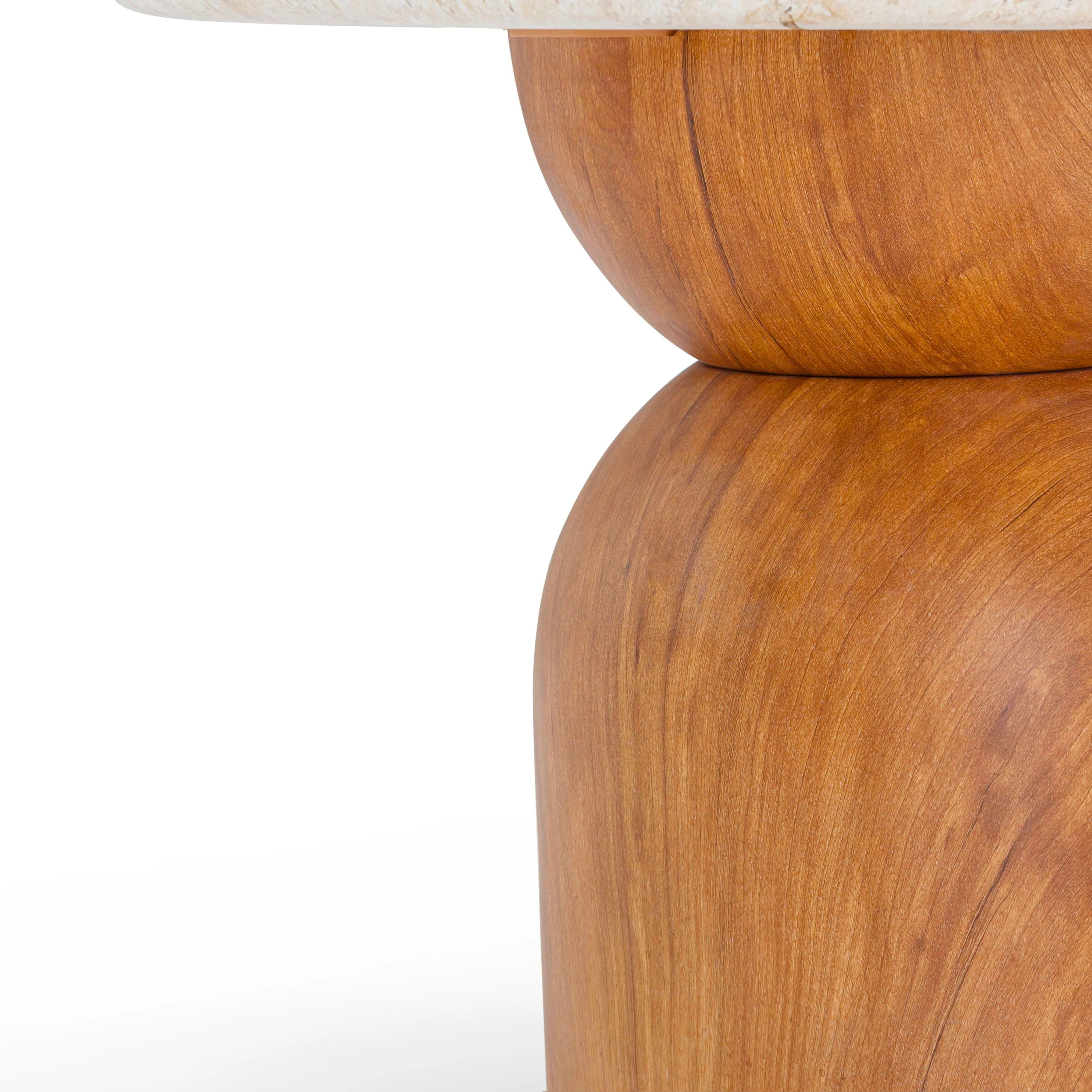 Cynthia Faux Travertine Concrete Indoor/Outdoor Side Table - Image 6