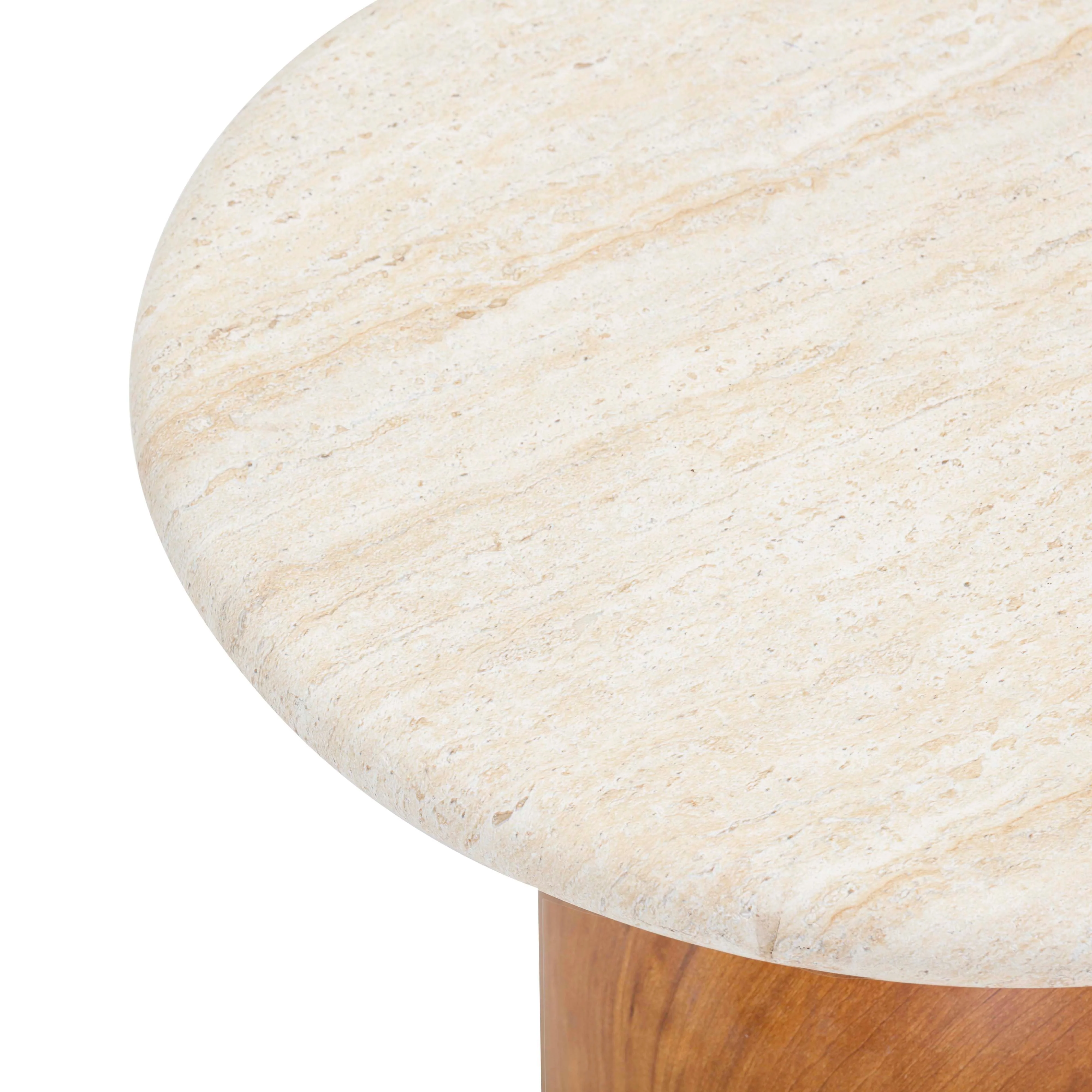 Cynthia Faux Travertine Concrete Indoor/Outdoor Side Table - Image 7