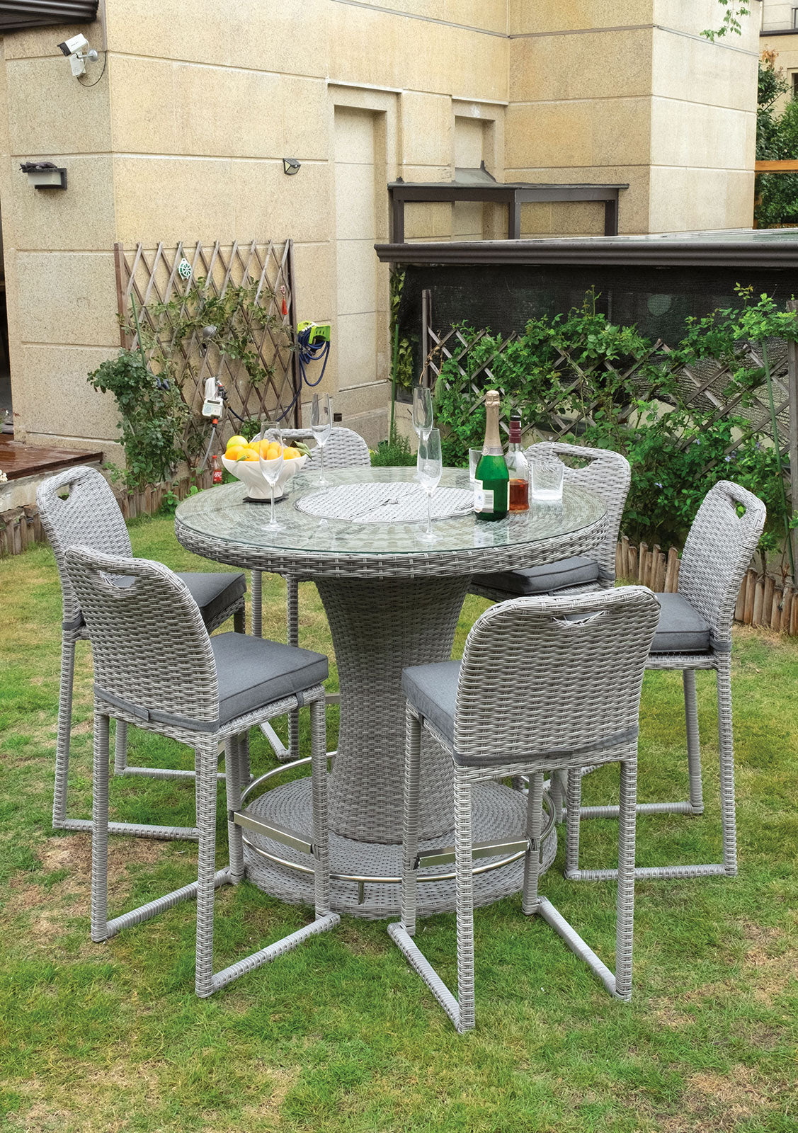 Cyprus Gray Round Bar Table - Image 3