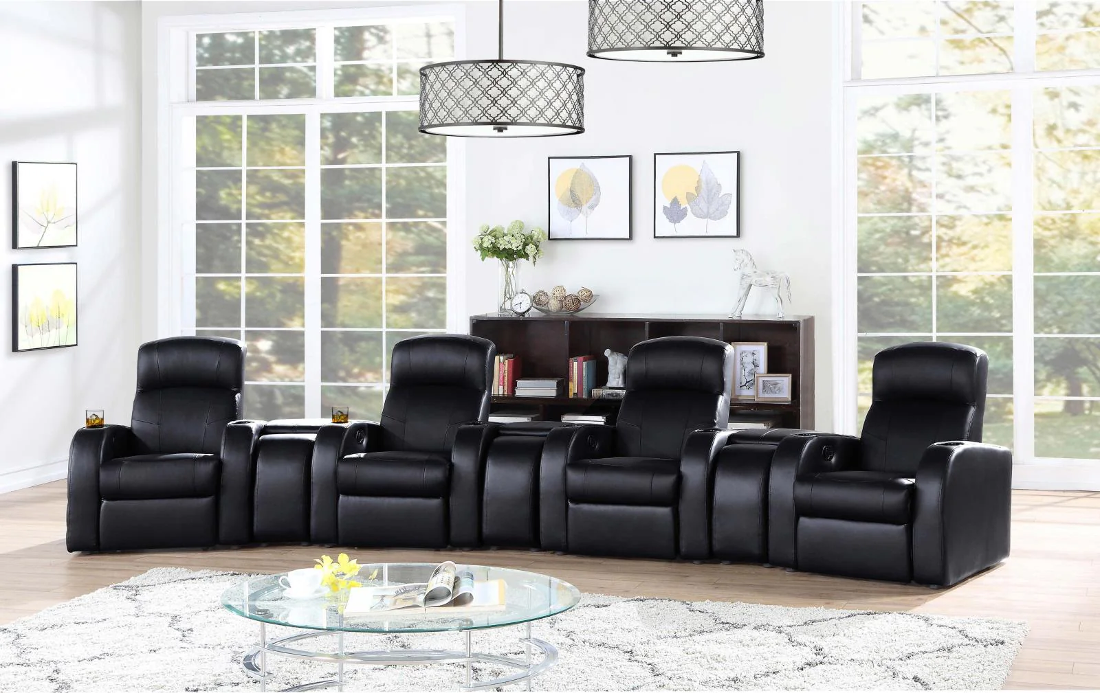 Cyrus Black Home Theater Upholstered Recliner - Image 11