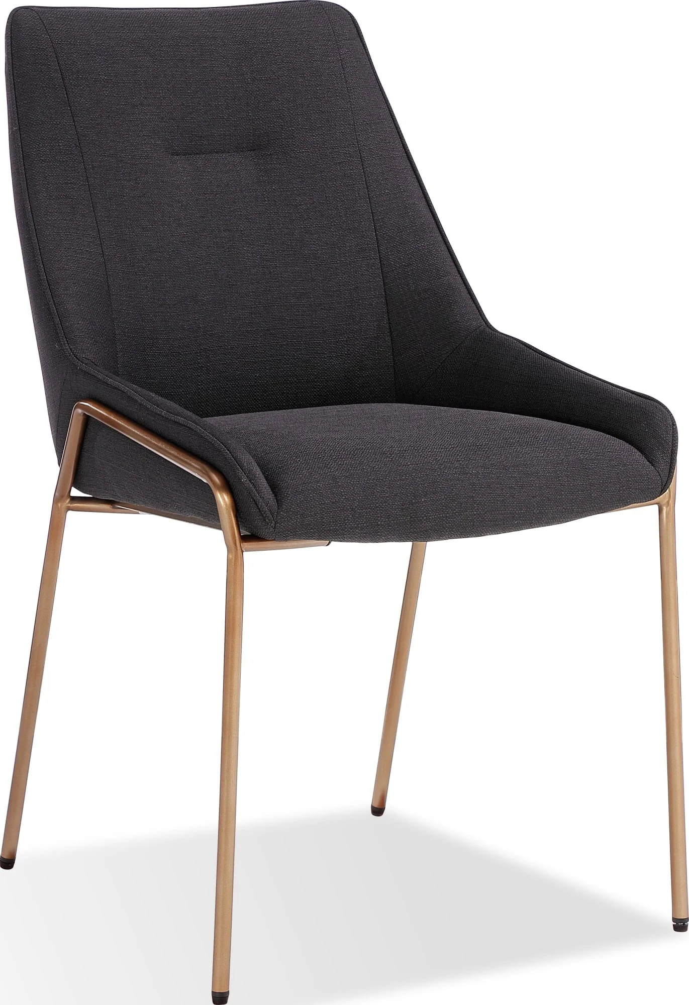 Cyrus Coal/Brushed Bronze Upholstered Dining Chair (Set of 2) - Image 3