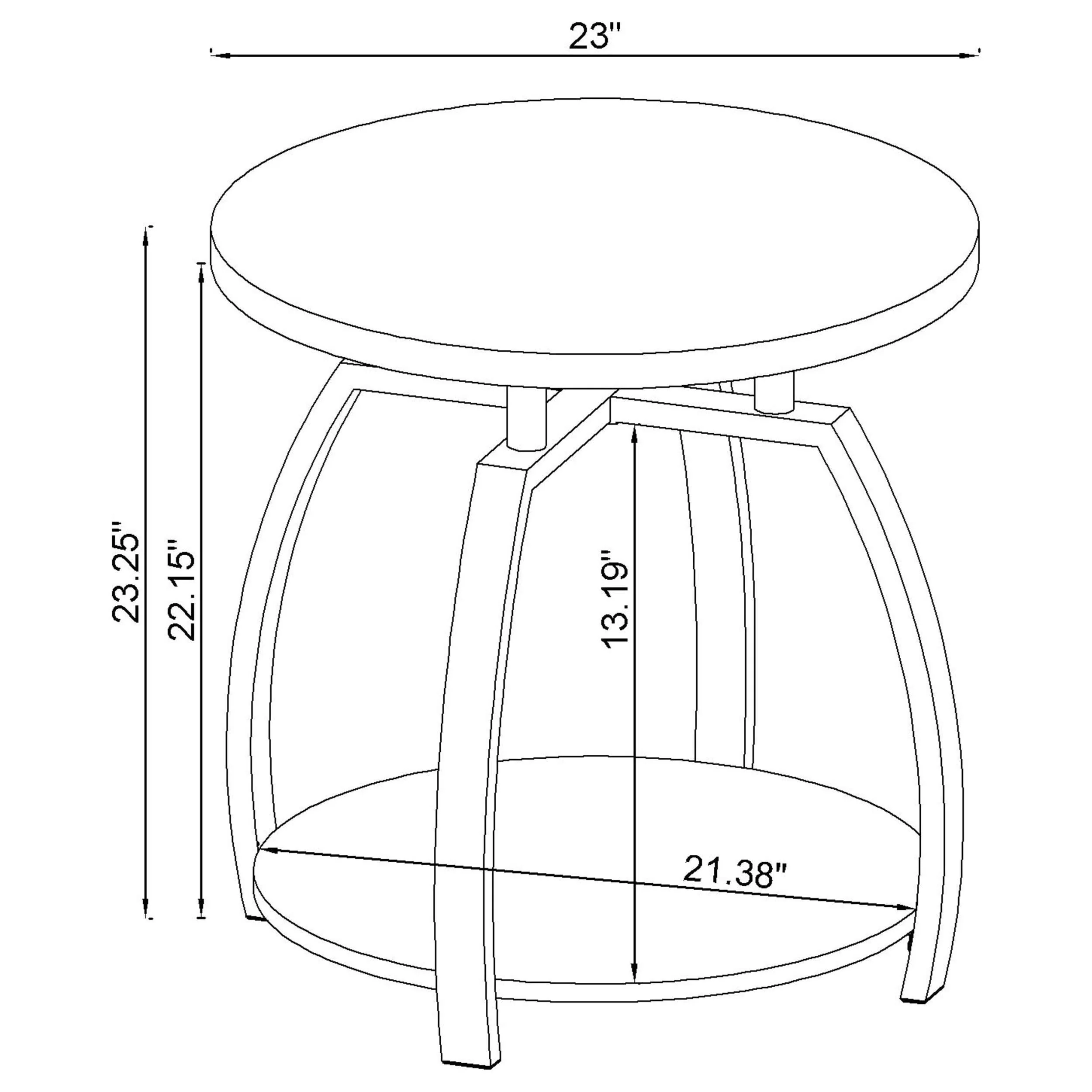 Dacre Dark Charcoal 2-Piece Round Coffee and End Table Set - Image 7