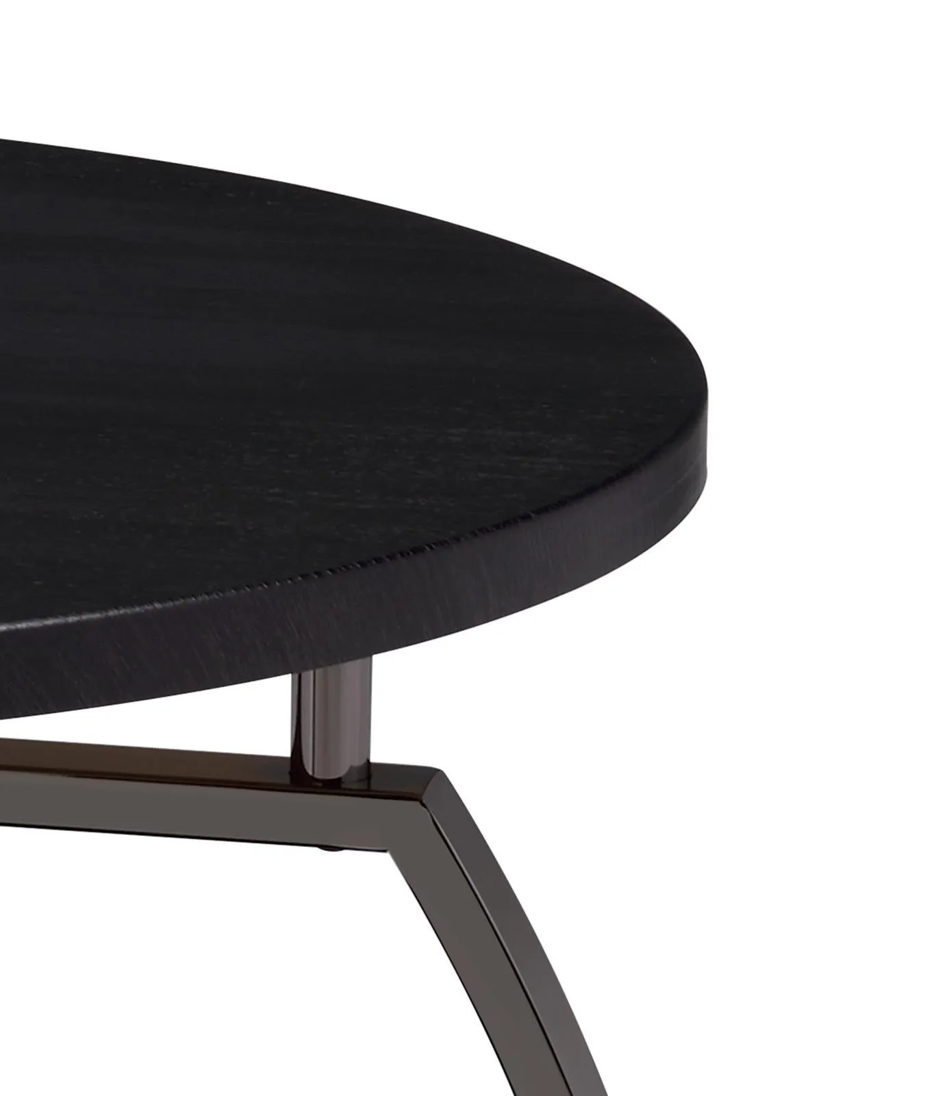 Dacre Dark Gray/Black Nickel Round Coffee Table - Image 4