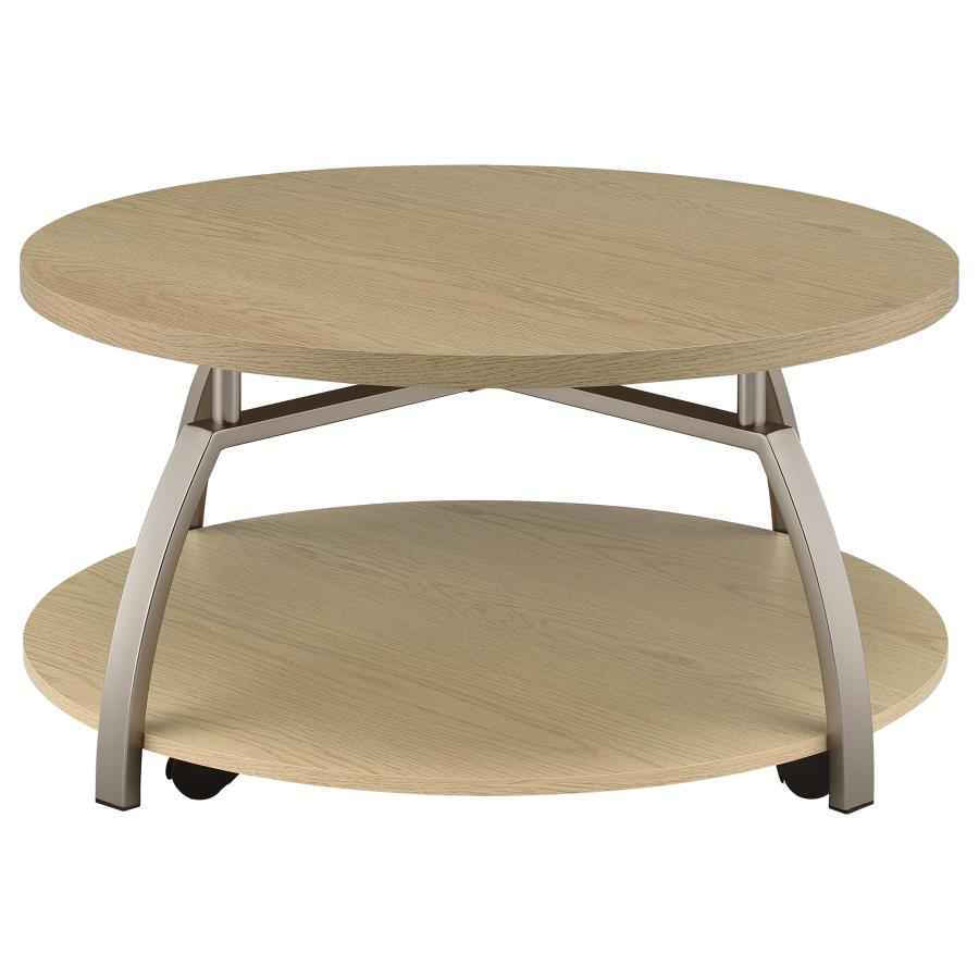 Dacre Greige 2-piece Round Coffee and End Table Set - Image 2